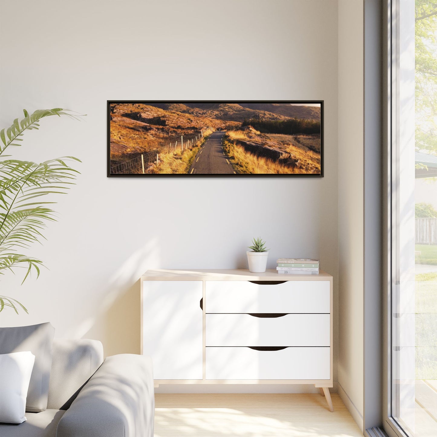 Sunset Road Matte Canvas, Framed (Multi-color)