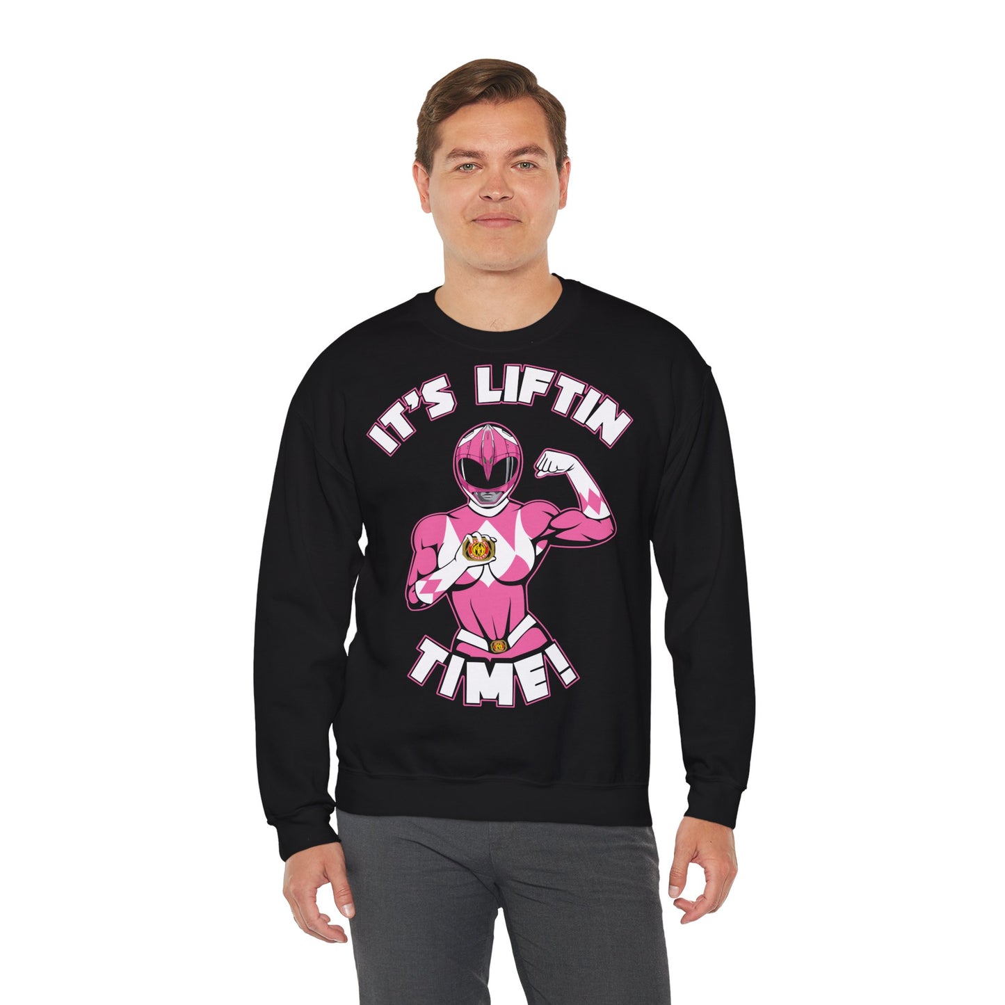 Powerful Pink Ranger Sweatshirt – Perfect for Gym Lovers | It's Liftin' Time! Black