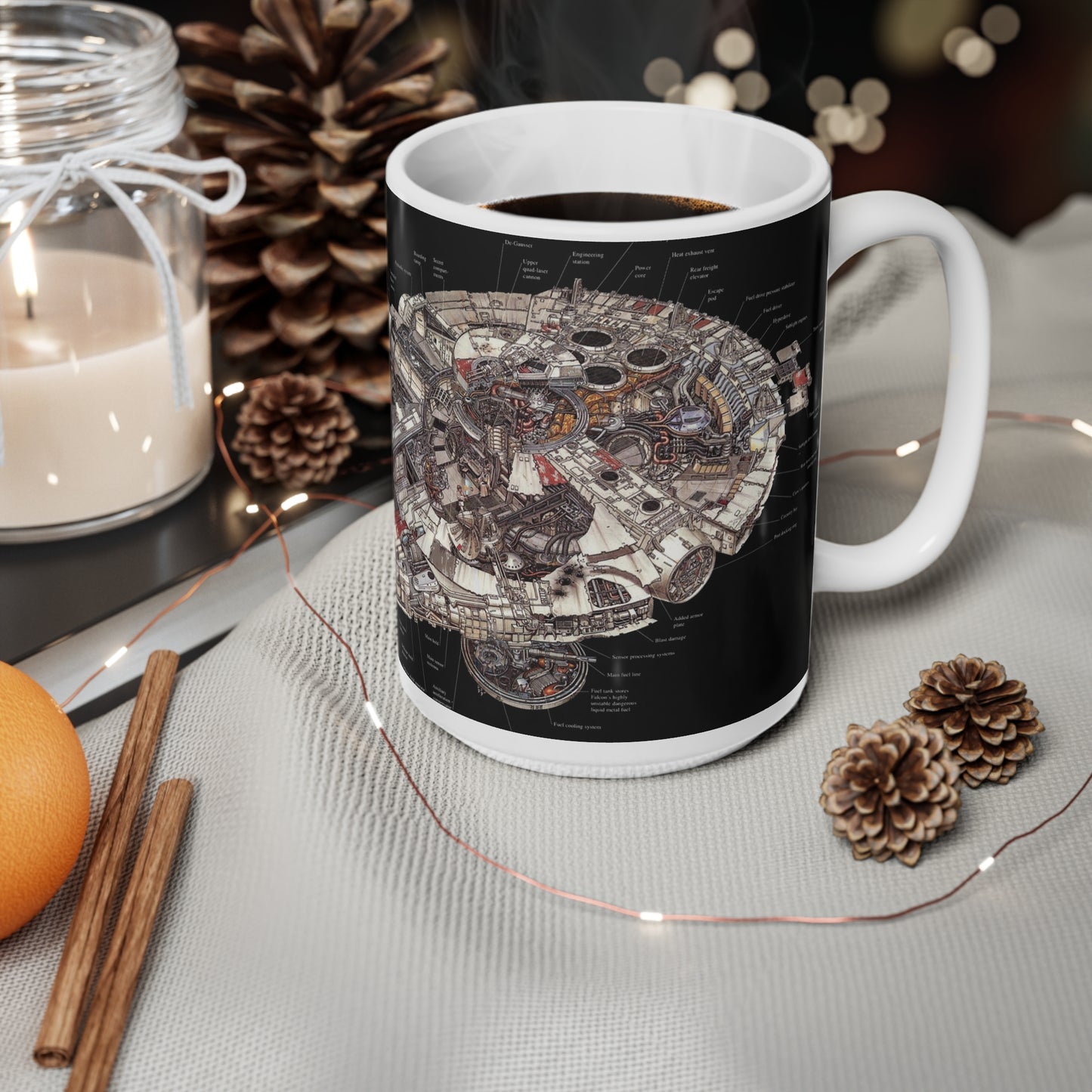 Stylish Spaceship Design Ceramic Coffee Cups, 11oz, 15oz