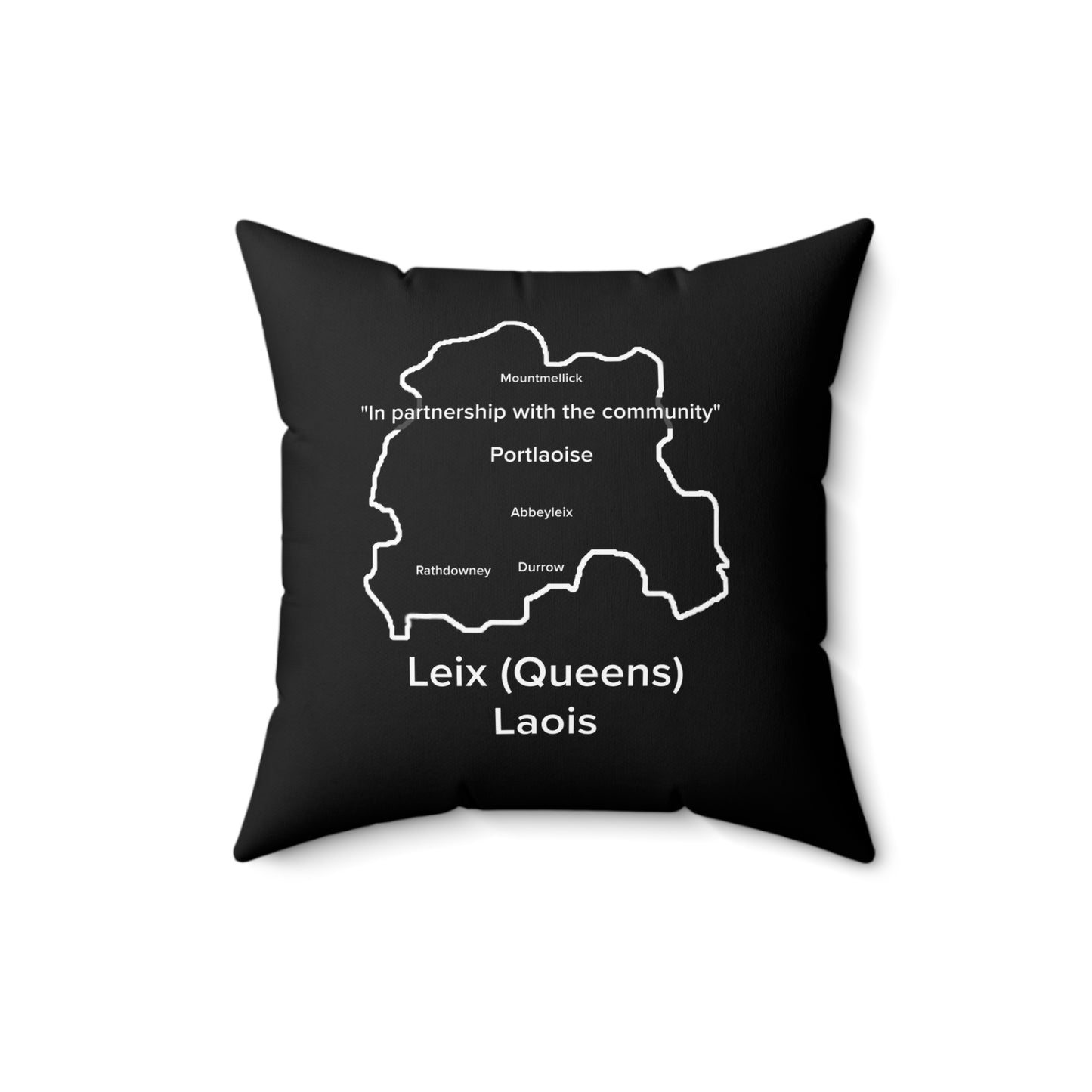 Laois Spun Polyester Square Pillow Black Edition 2 Sizes