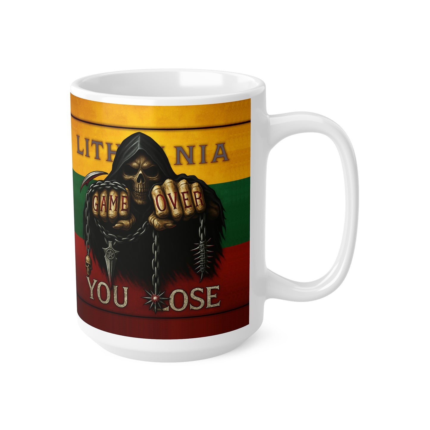 Vintage Lithuanian Game Over Coffee Mug - Grab Your 11oz or 15oz Ceramic Cup