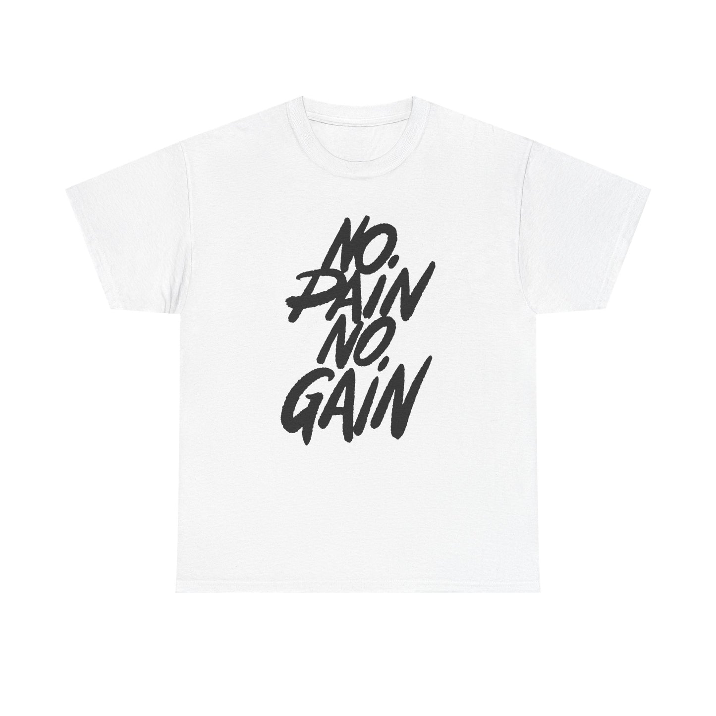Motivational Fitness Tee - Unisex Heavy Cotton Shirt "No Pain No Gain"
