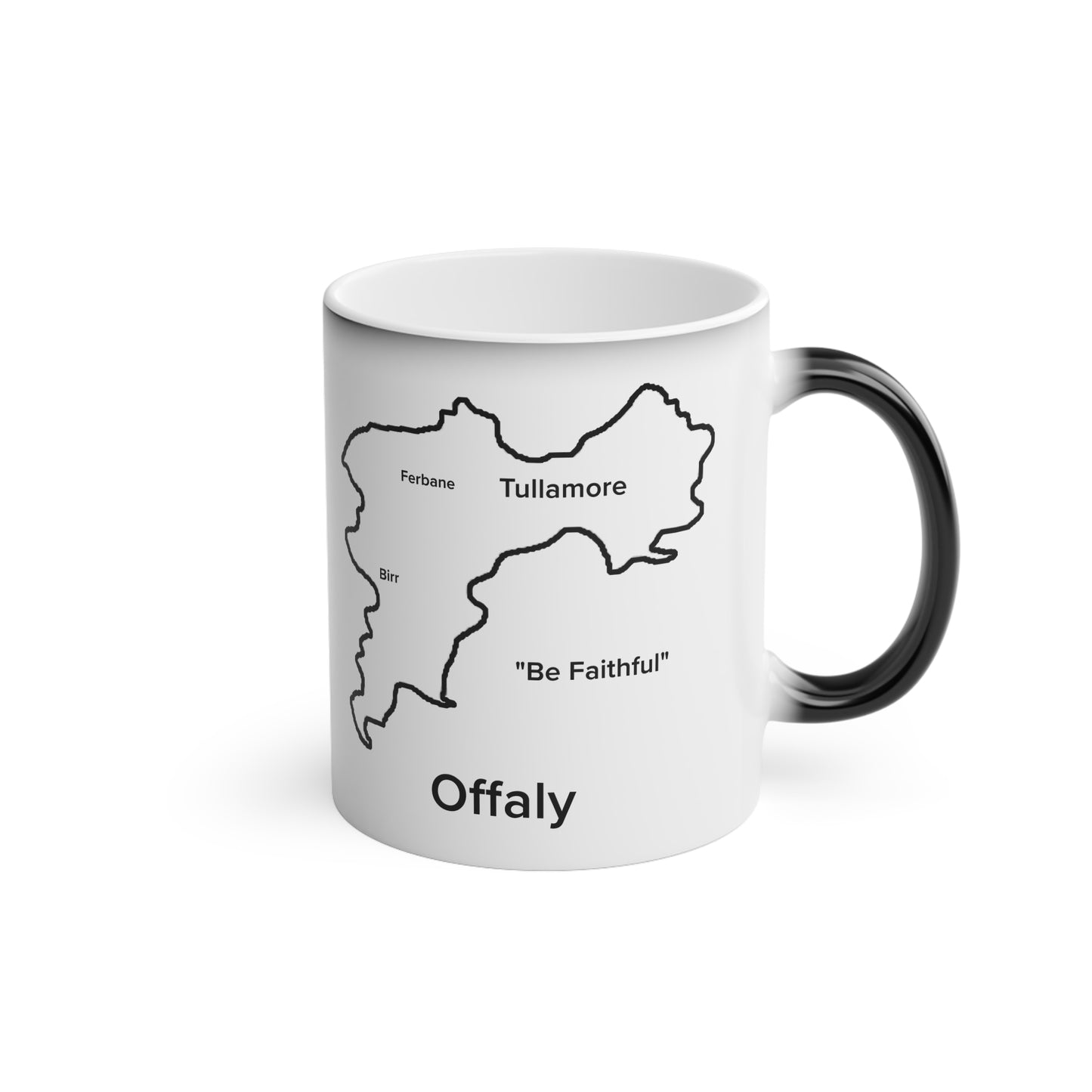 Offaly Magic Mug: Color - Changing Coffee Cup with Artistic Map Design