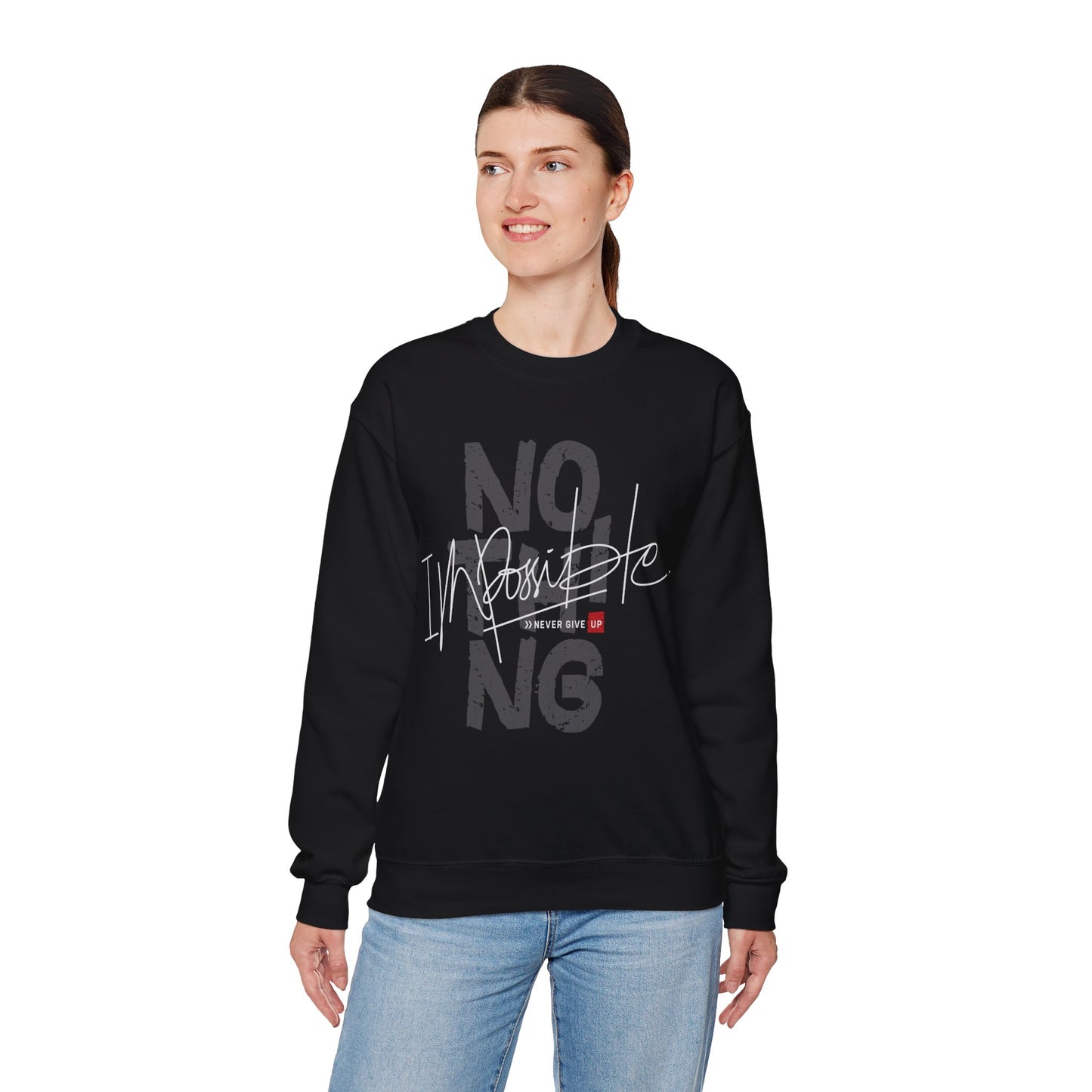 Motivational Crewneck Sweatshirt - 'Nothing is Impossible'