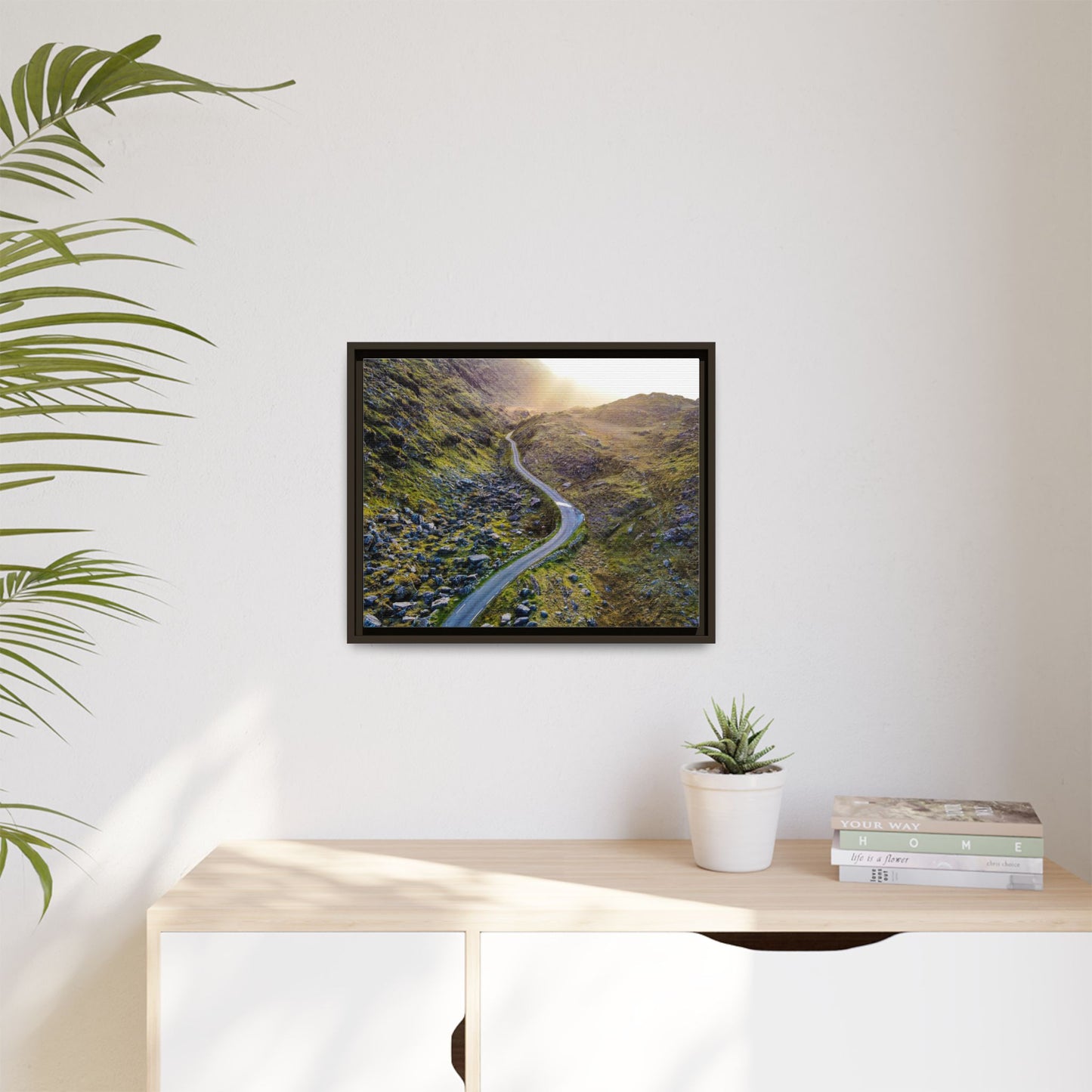 Valley Road Matte Canvas, Framed (Multi-color)
