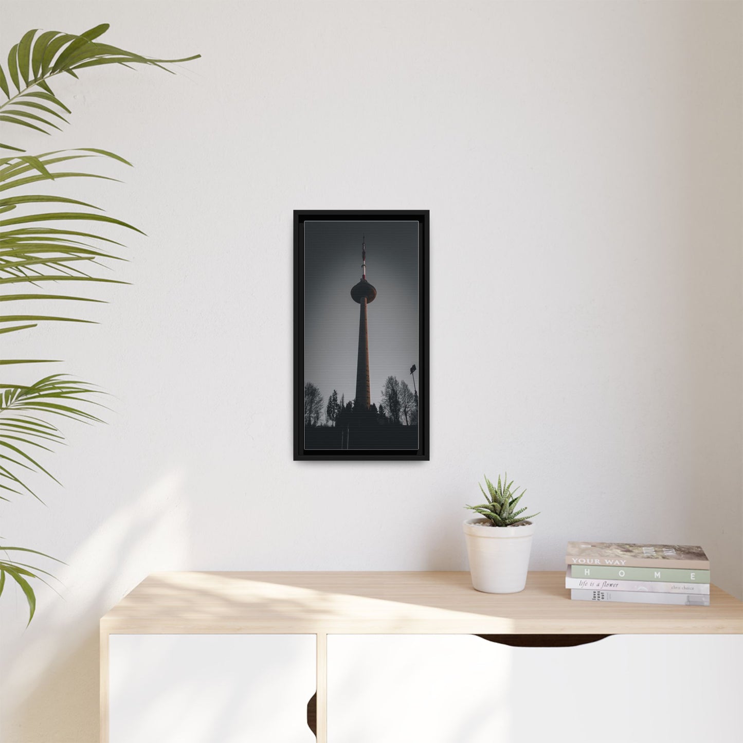 TV Tower Matte Canvas, Framed (Multi-color)