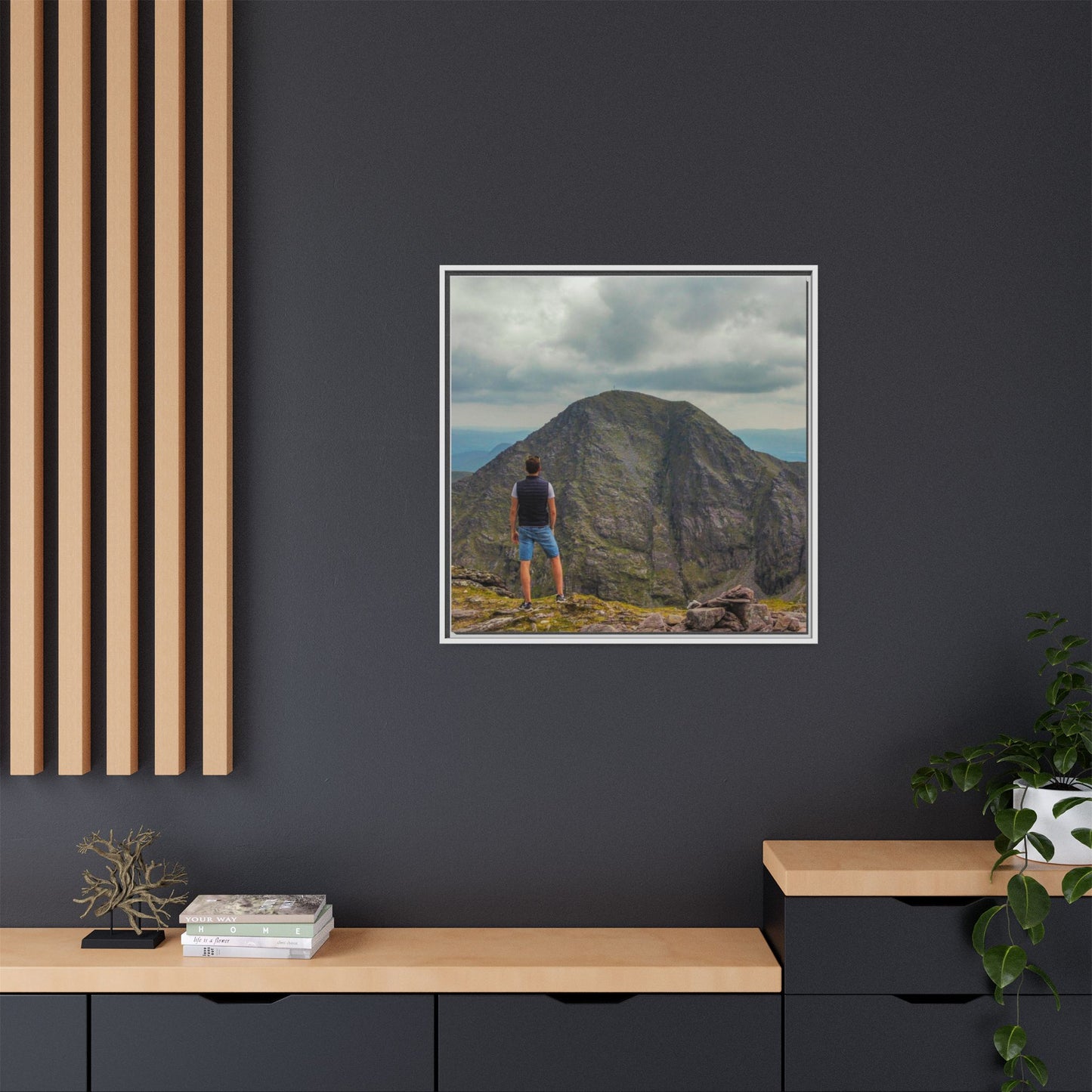 Cross On Top Matte Canvas, Framed (Multi-color)
