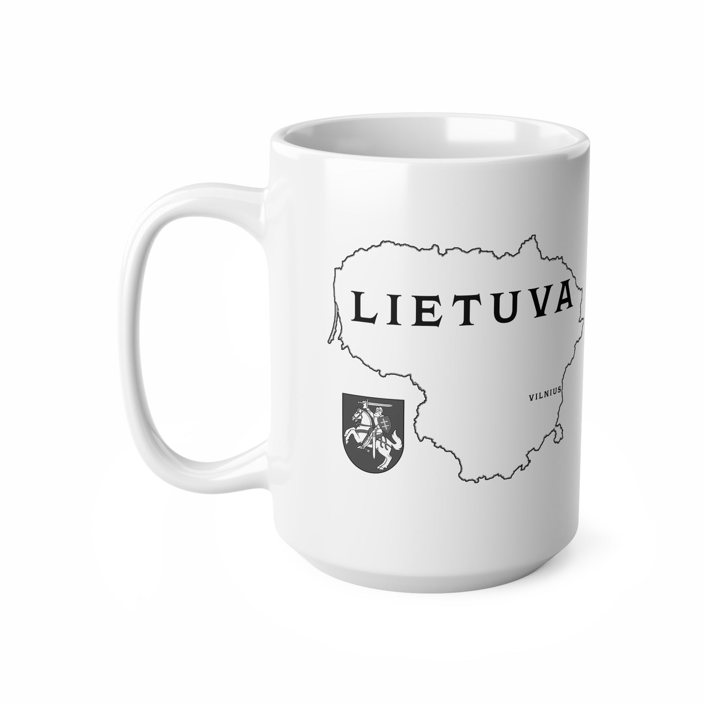 Lithuania Map Ceramic Coffee Cup - 11oz & 15oz Mug for Travelers