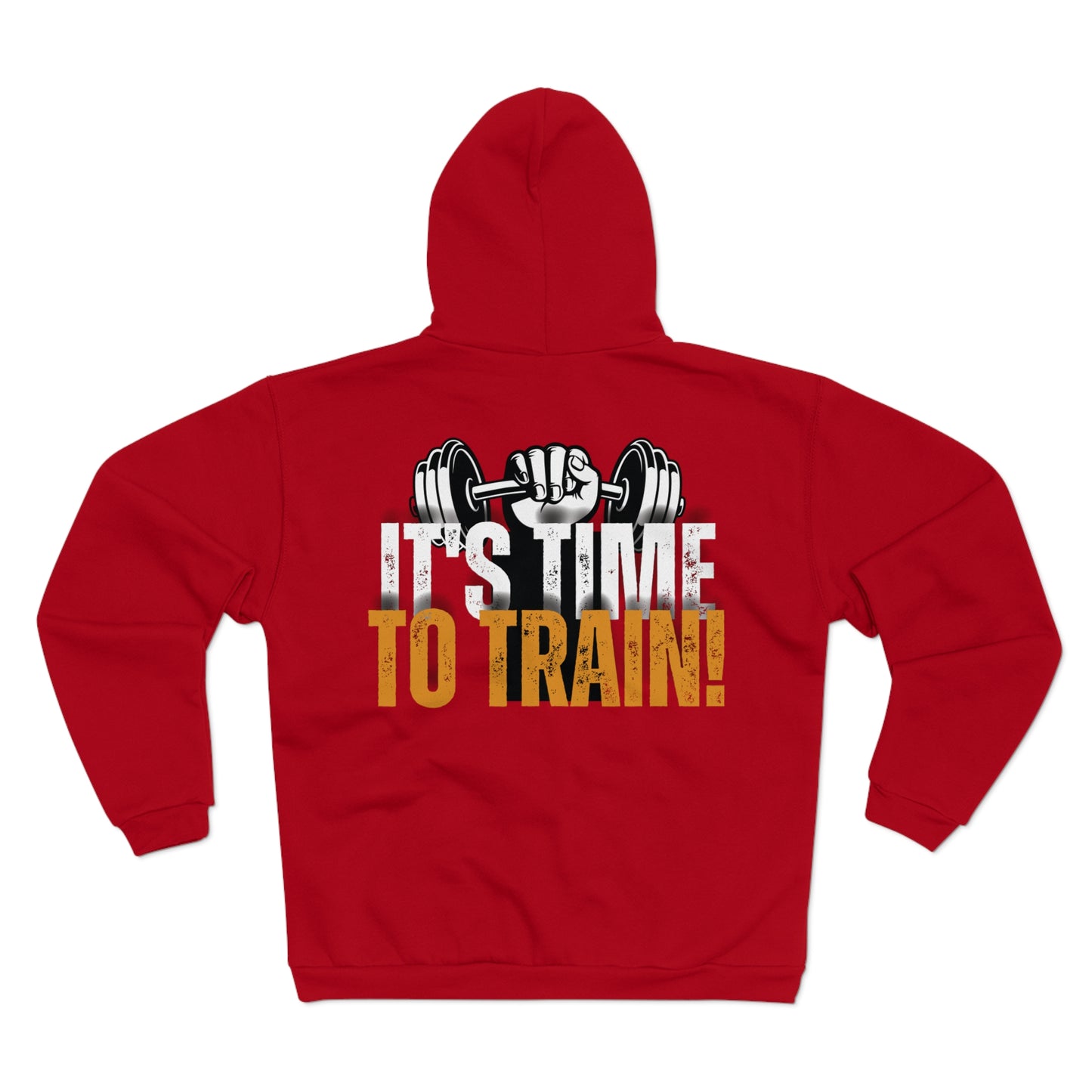 Unisex Zip Sweatshirt - 'It's Time to Train!' - Motivational Gym Hoodie
