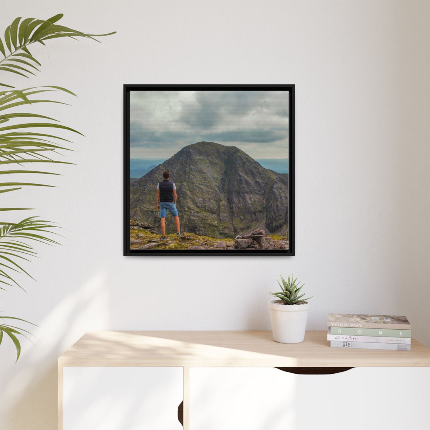 Cross On Top Matte Canvas, Framed (Multi-color)