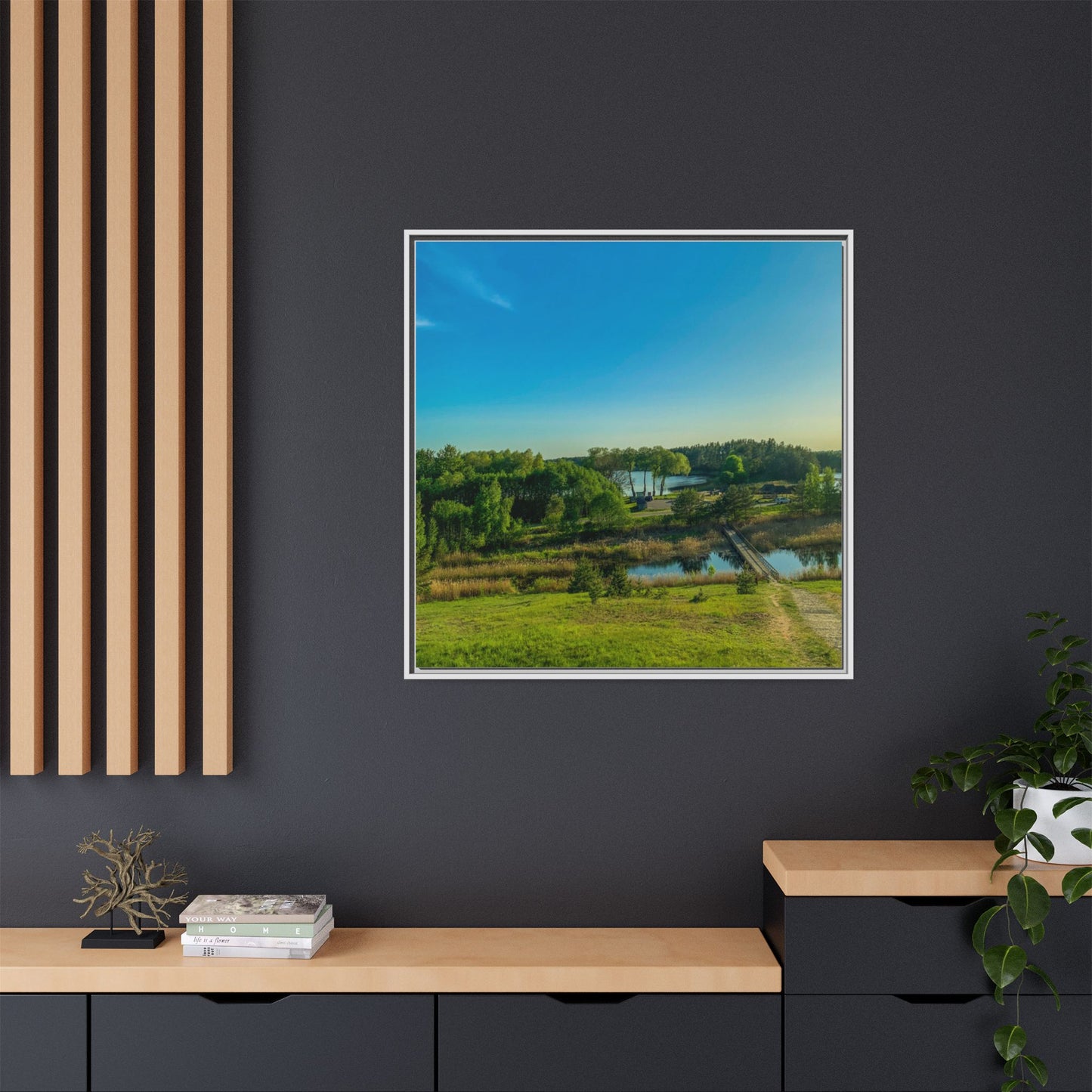 Zageres Lake Matte Canvas, Framed (Multi-color)