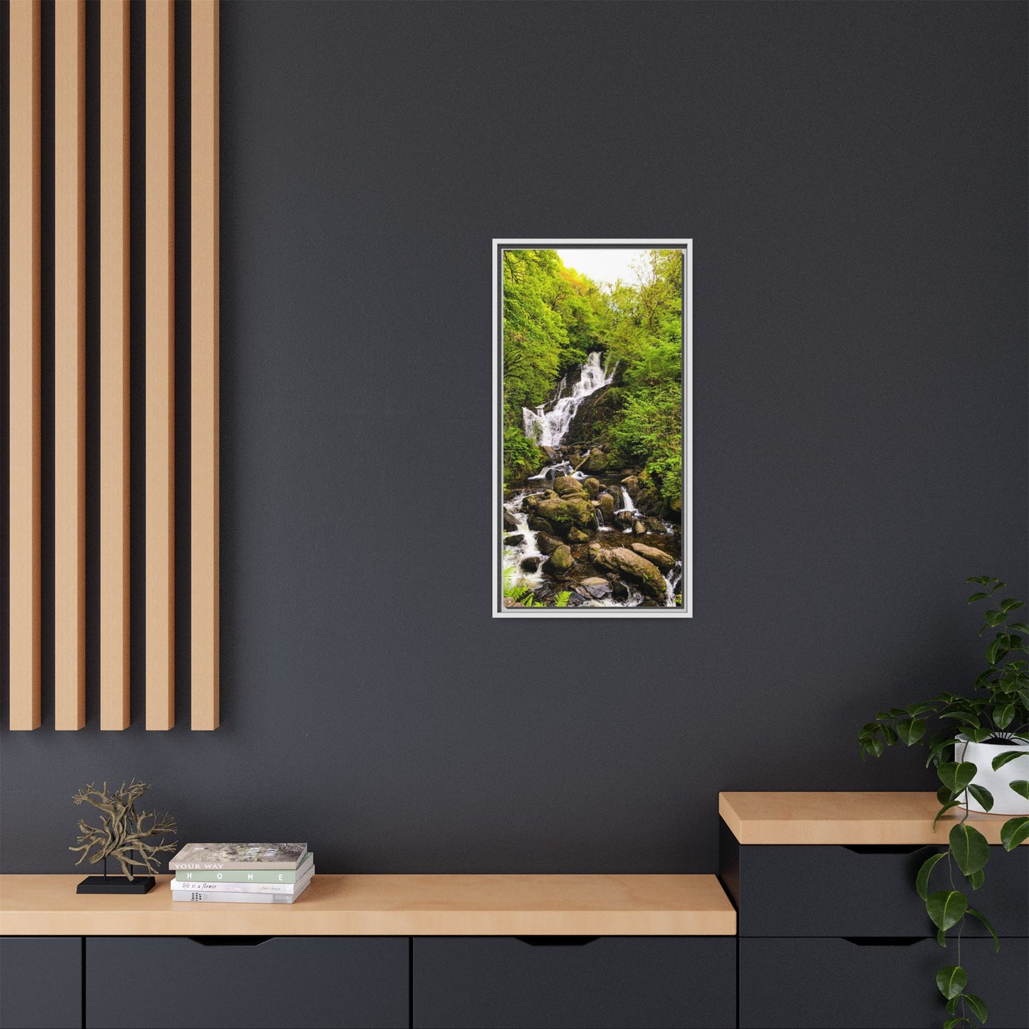 Torc Waterfall Matte Canvas, Framed (Multi-color)