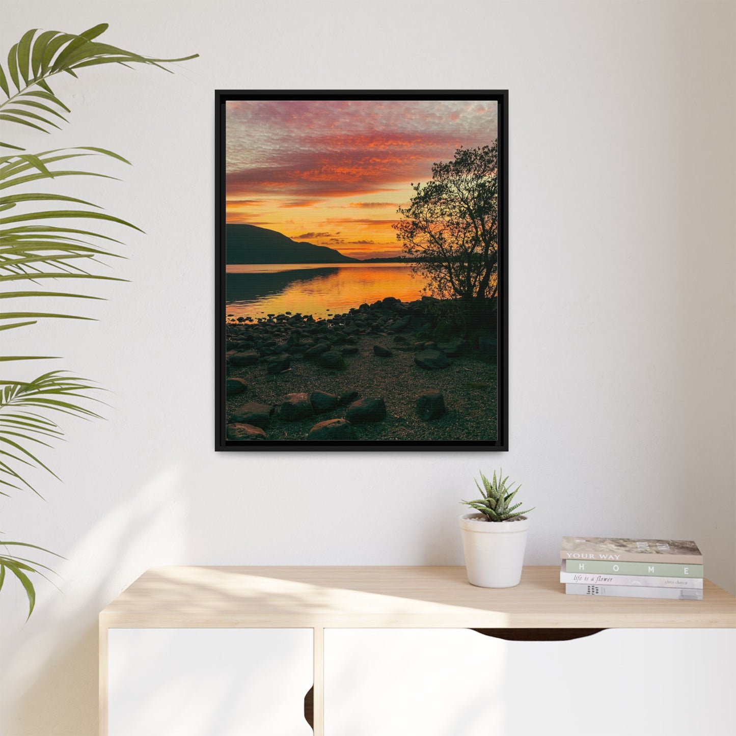Sunset in Kerry Matte Canvas, Framed (Multi-color)