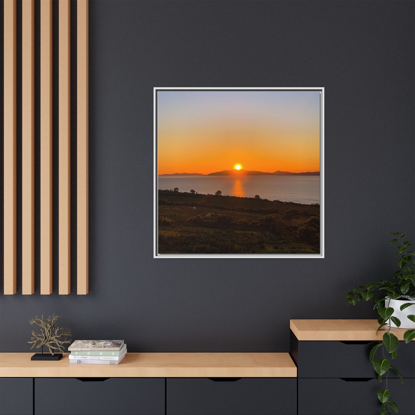 Sunset Ring Of Kerry Matte Canvas, Framed (Multi-color)