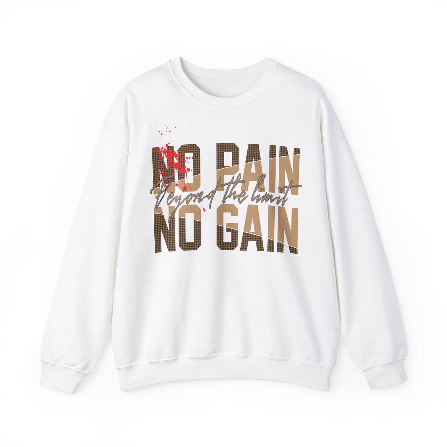 Motivational No Pain No Gain Crewneck Sweatshirt for Fitness Enthusiasts
