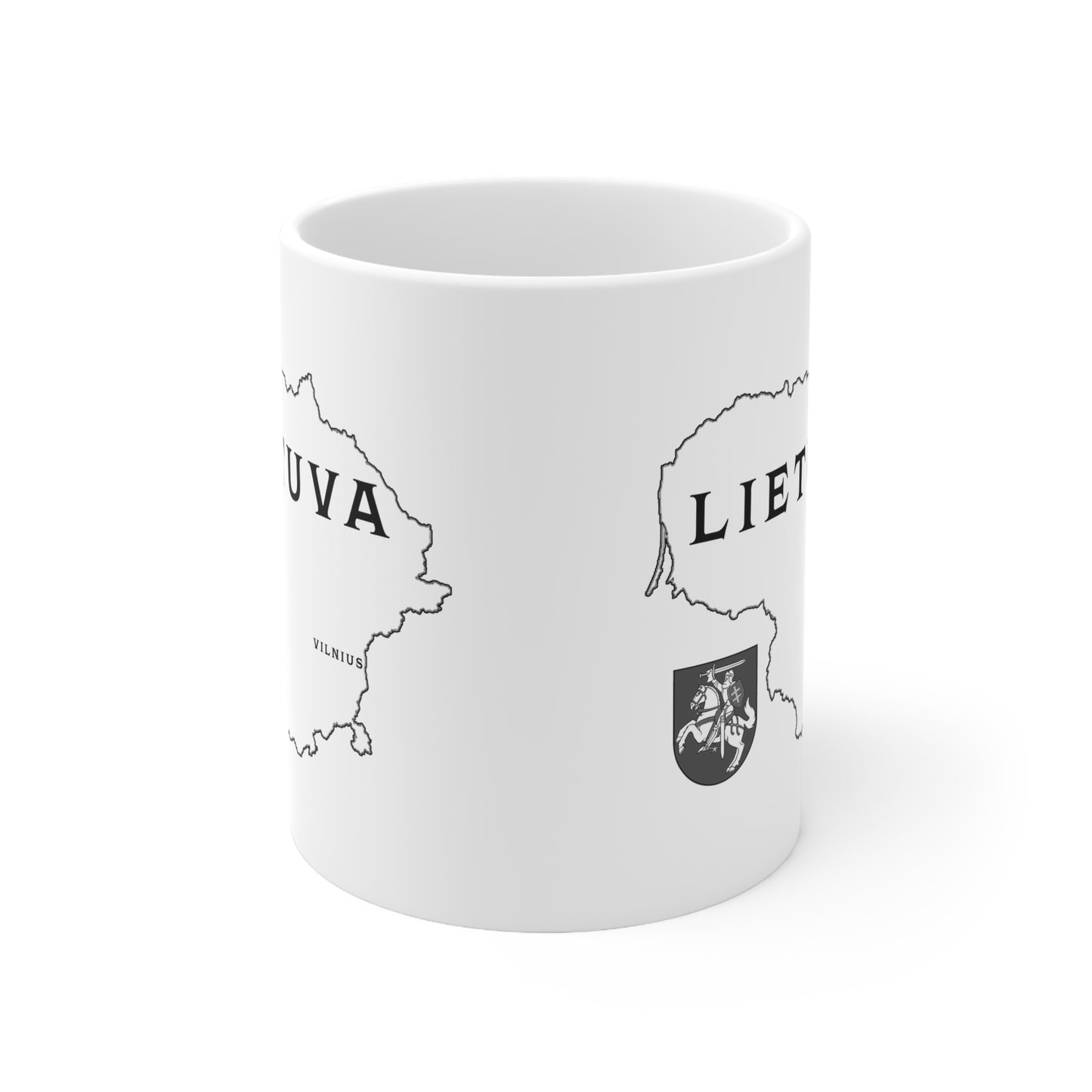 Lithuania Map Ceramic Coffee Cup - 11oz & 15oz Mug for Travelers