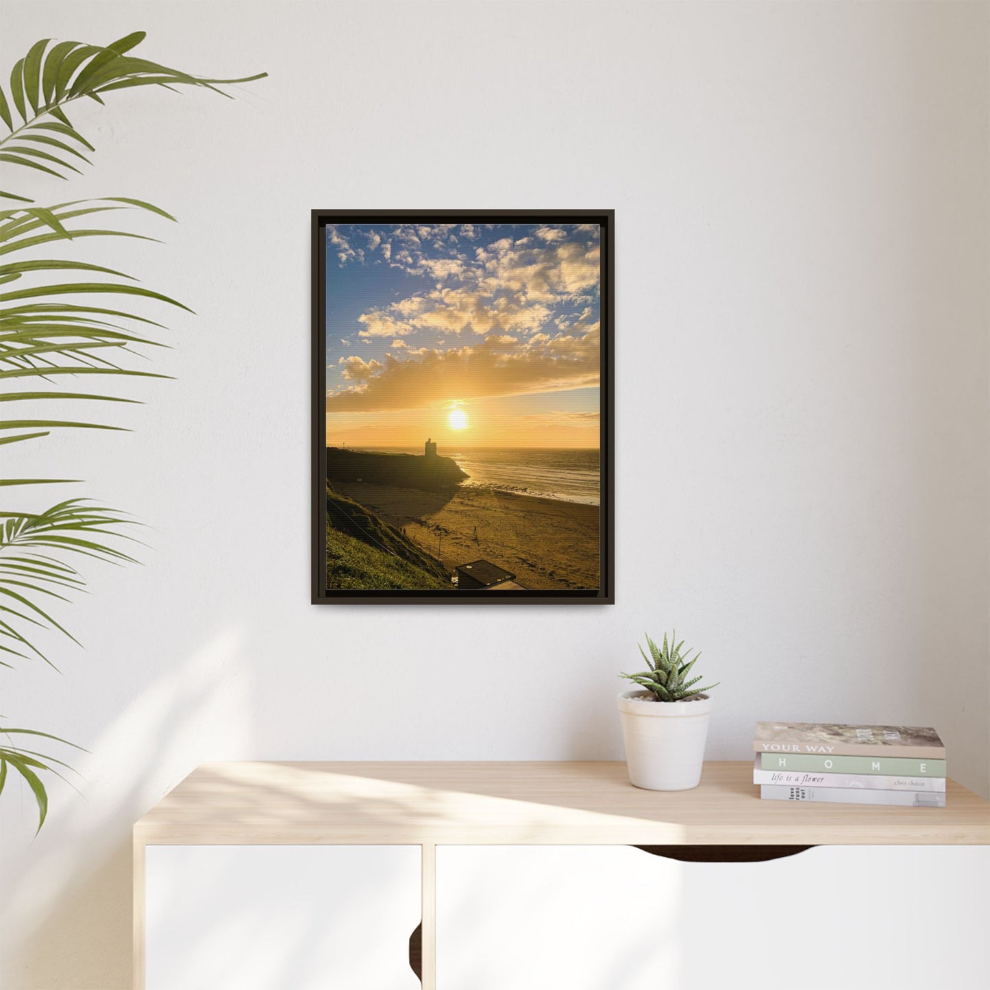 Ballybunion Sunset Castle Matte Canvas, Framed (Multi-color)