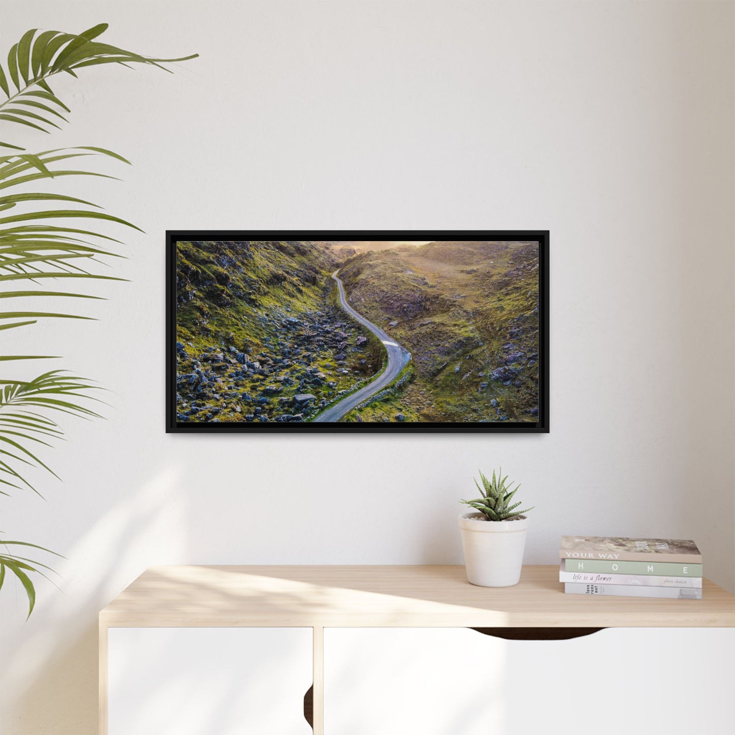 Valley Road Matte Canvas, Framed (Multi-color)