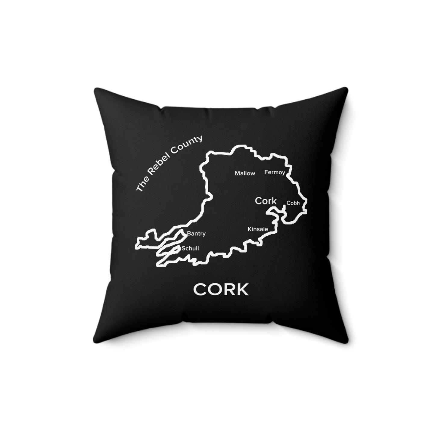 Cork Spun Polyester Square Pillow Black Edition 2 Sizes
