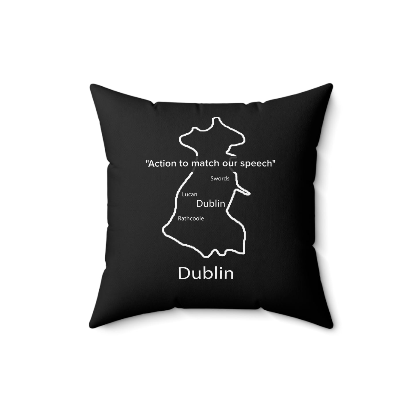 Dublin Spun Polyester Square Pillow Black Edition 2 Sizes