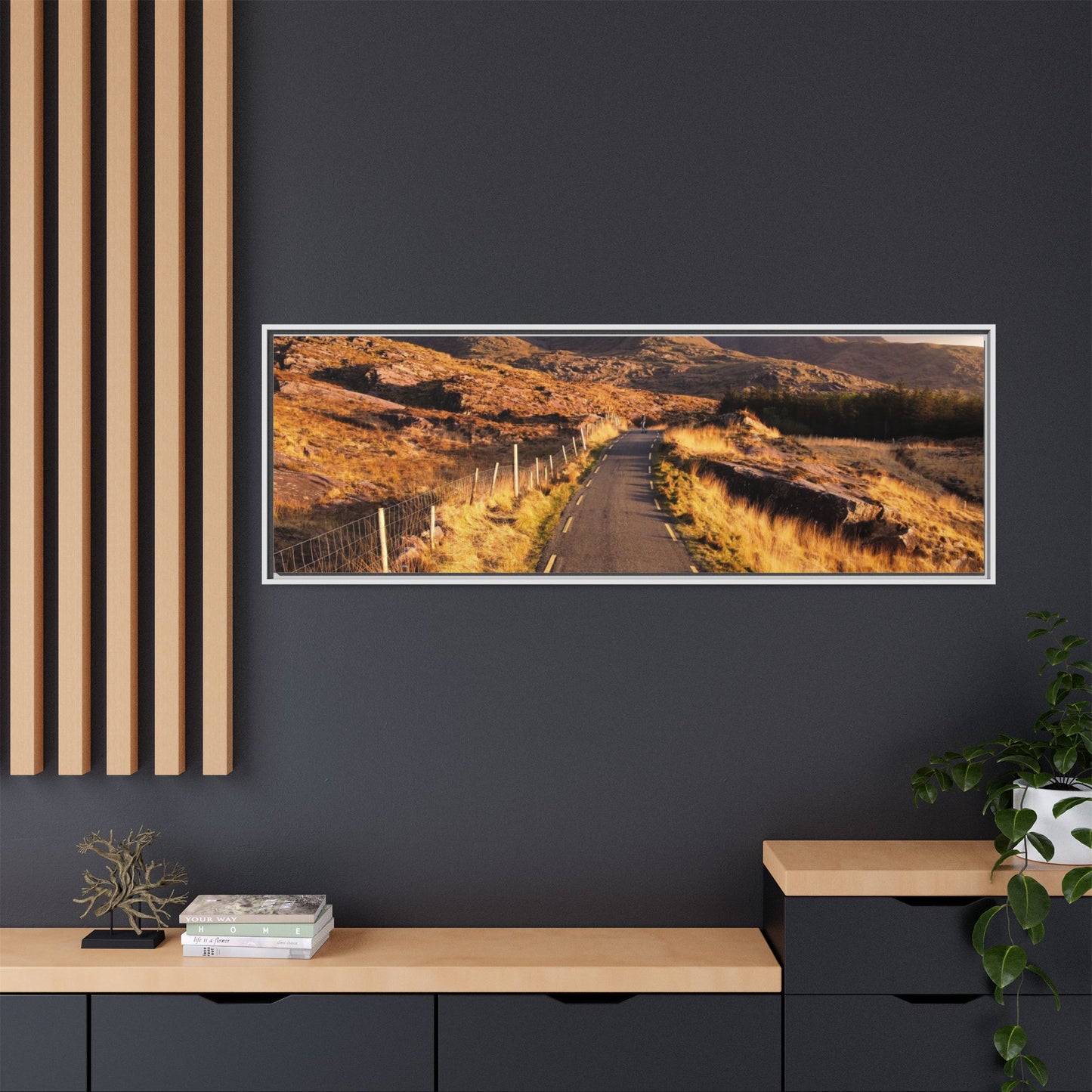 Sunset Road Matte Canvas, Framed (Multi-color)