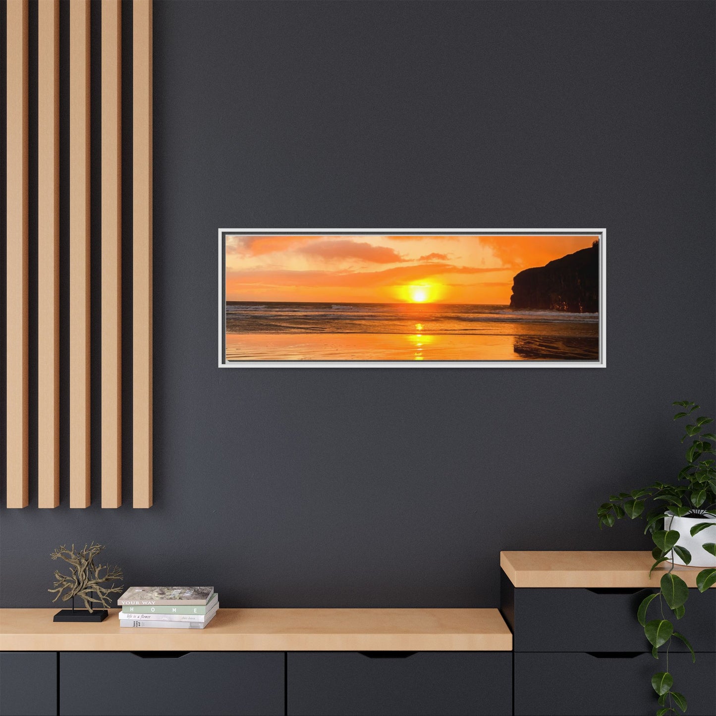 Sunset in Ballybunion Matte Canvas, Framed (Multi-color)