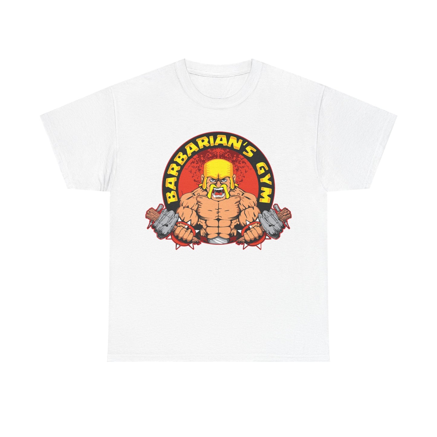 Barbarian's Gym Unisex Heavy Cotton Tee - Fitness T-Shirt for Gym Enthusiasts White