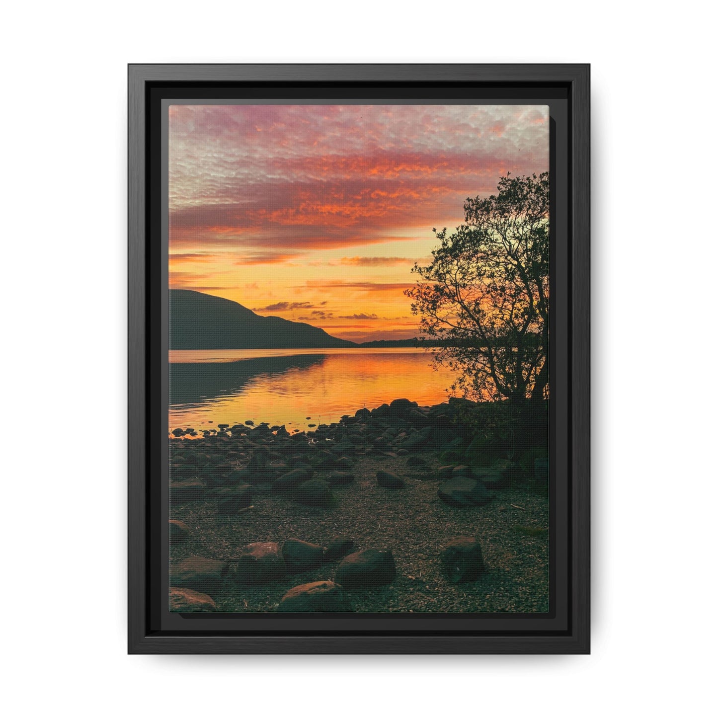 Sunset in Kerry Matte Canvas, Framed (Multi-color)