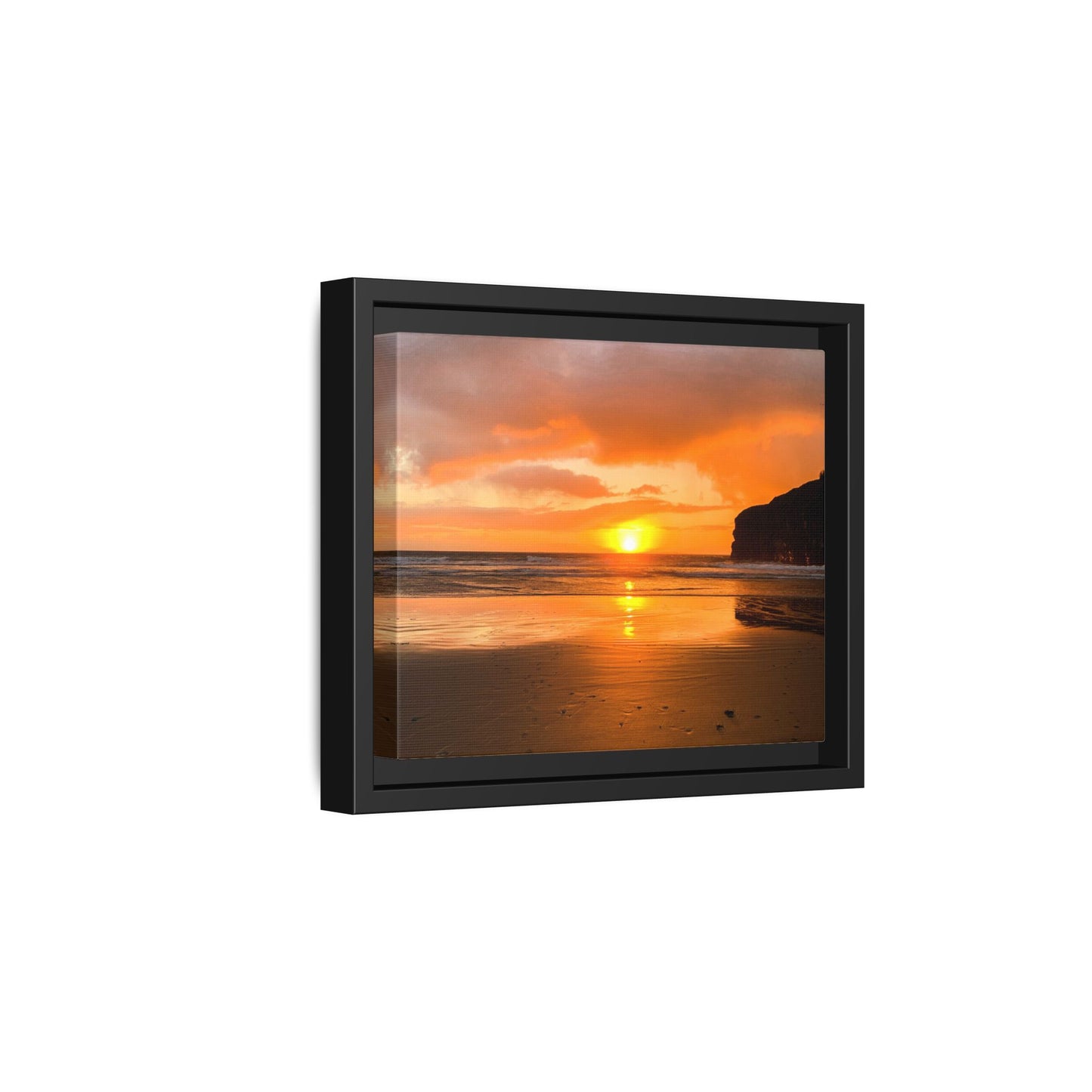 Sunset in Ballybunion Matte Canvas, Framed (Multi-color)