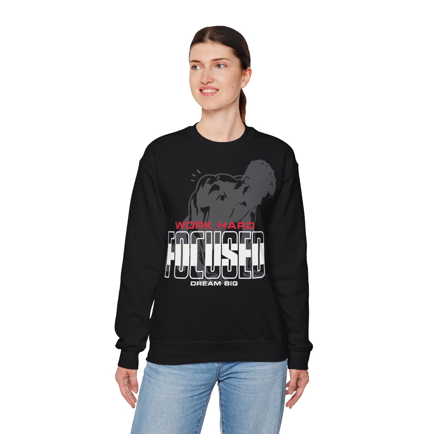 Motivational Unisex Heavy Blend™ Crewneck Sweatshirt - 'Work Hard, Dream Big'