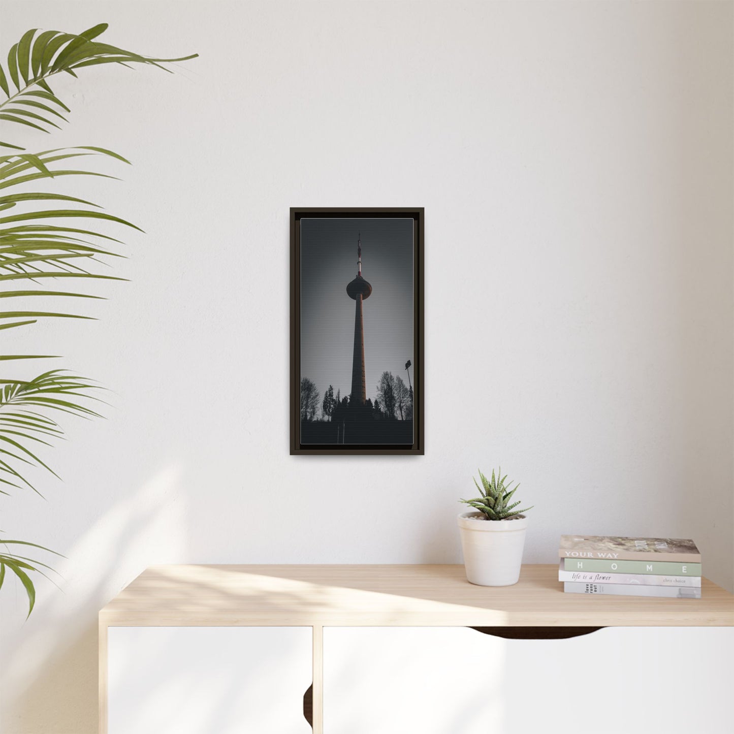 TV Tower Matte Canvas, Framed (Multi-color)