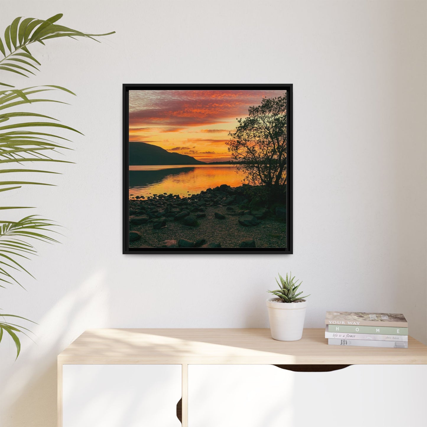 Sunset in Kerry Matte Canvas, Framed (Multi-color)