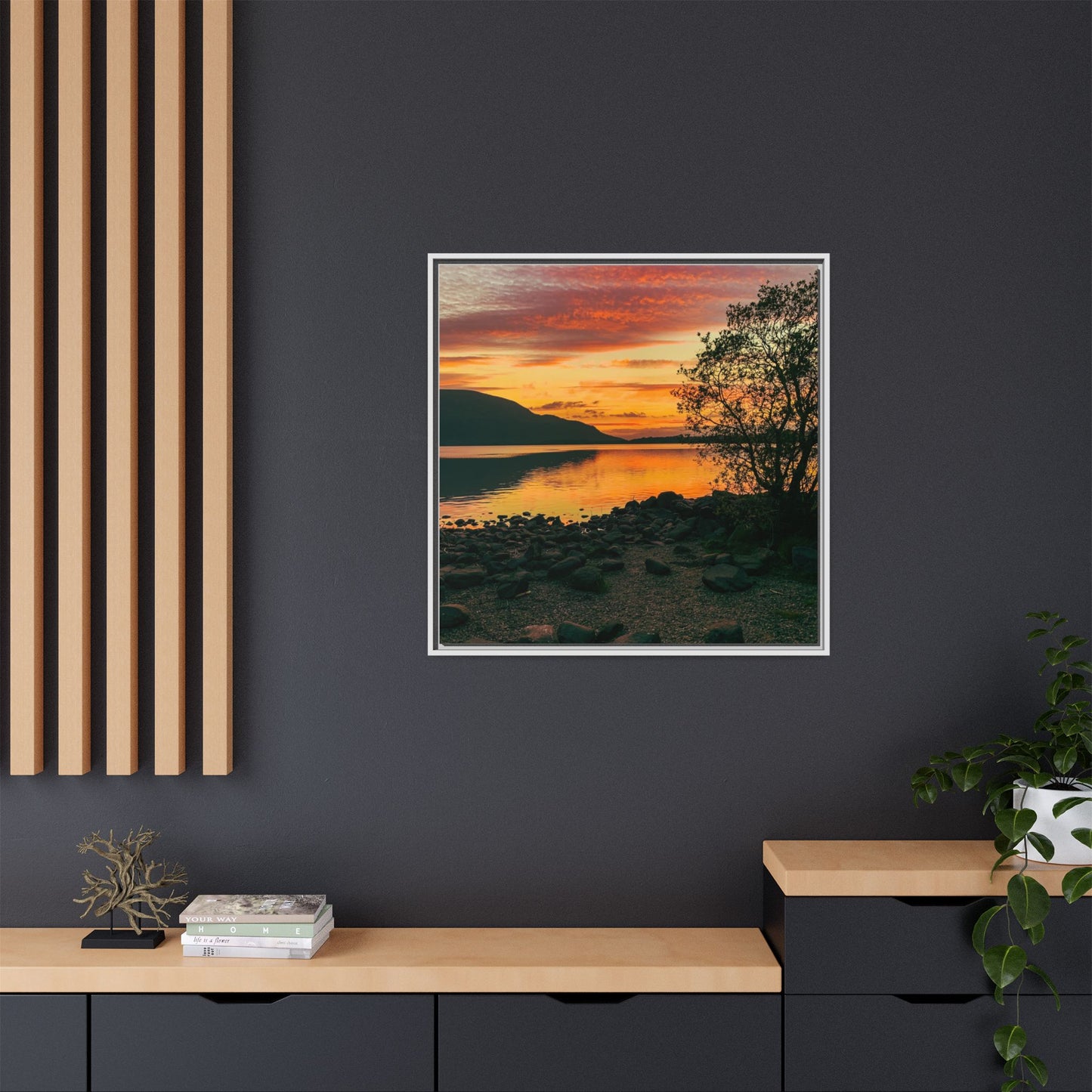 Sunset in Kerry Matte Canvas, Framed (Multi-color)
