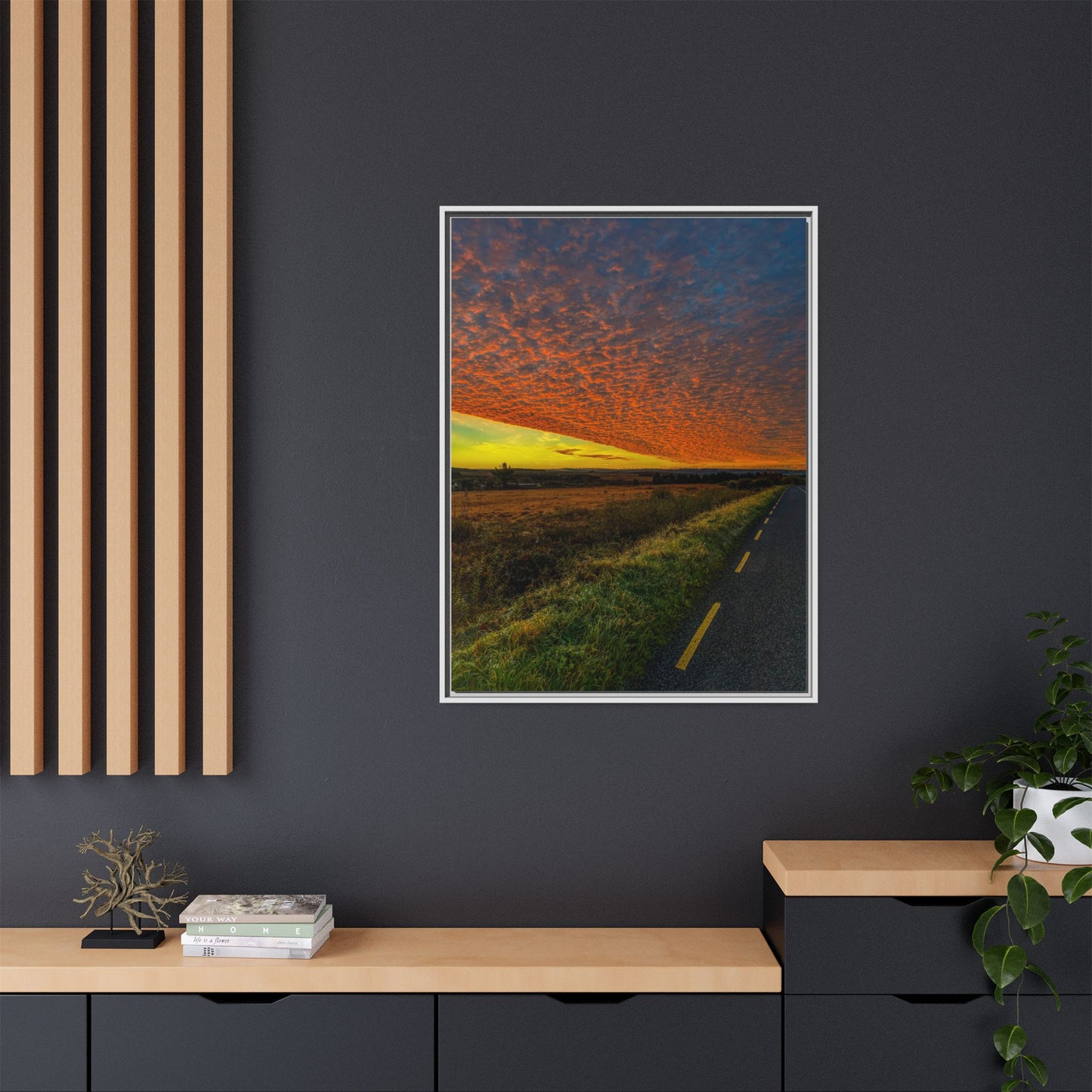 Cloudy Sunset Matte Canvas, Framed (Multi-color)