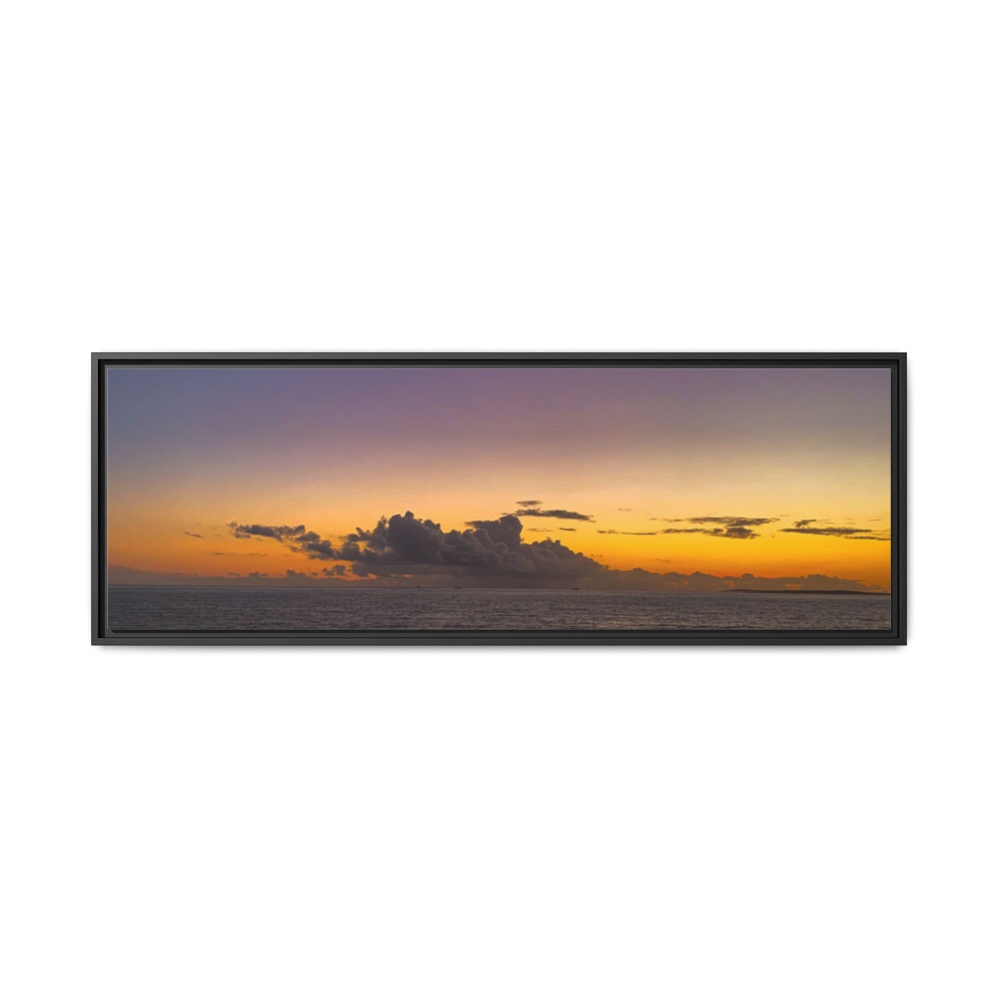 Sunset in Ocean 2 Matte Canvas, Framed (Multi-color)