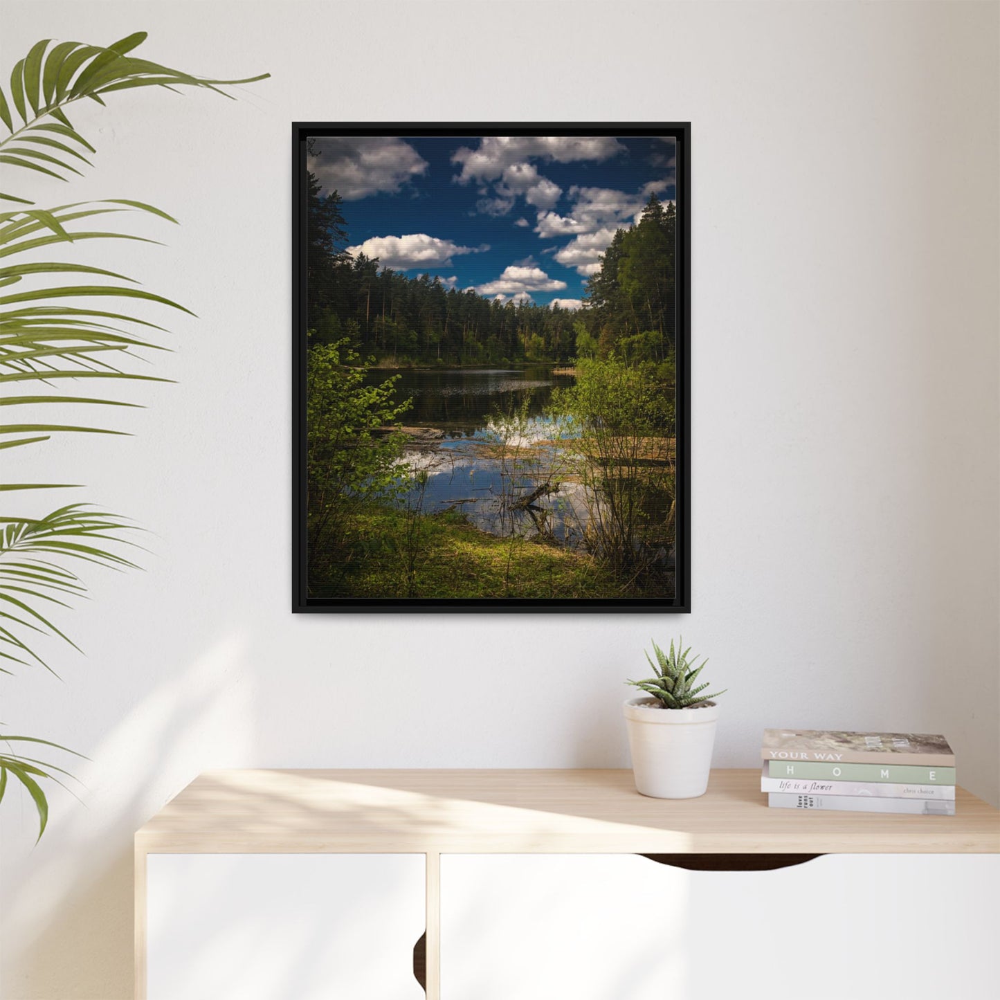 Vilnius Lake Matte Canvas, Framed (Multi-color)