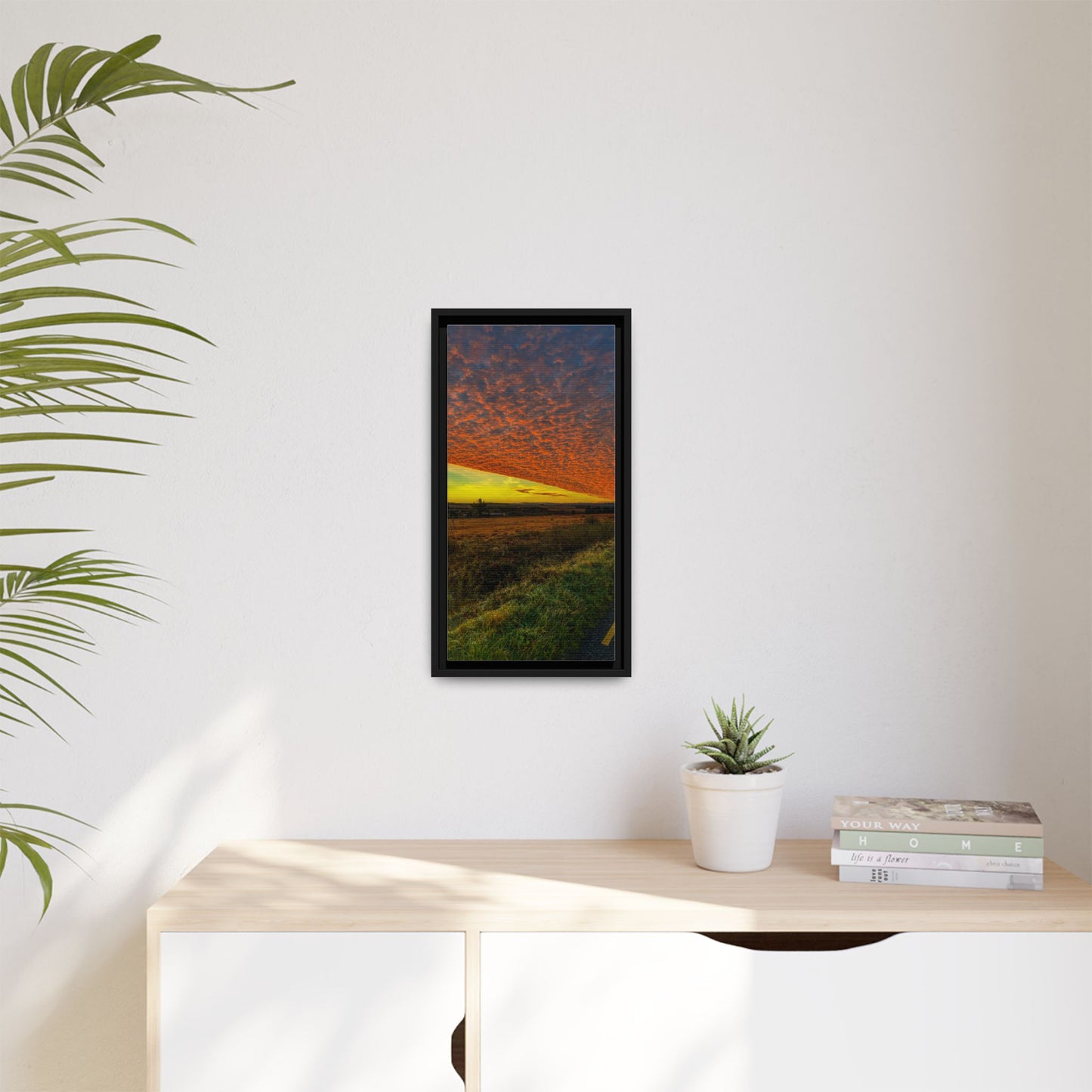 Cloudy Sunset Matte Canvas, Framed (Multi-color)