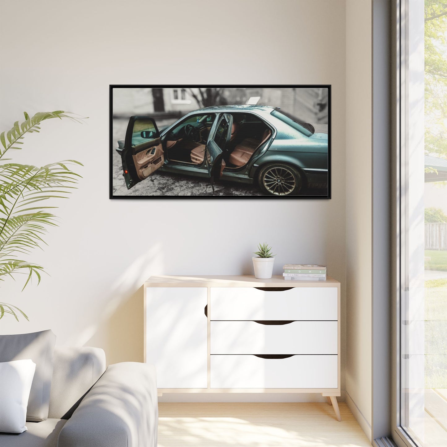 BMW 7 Matte Canvas, Framed (Multi-color)