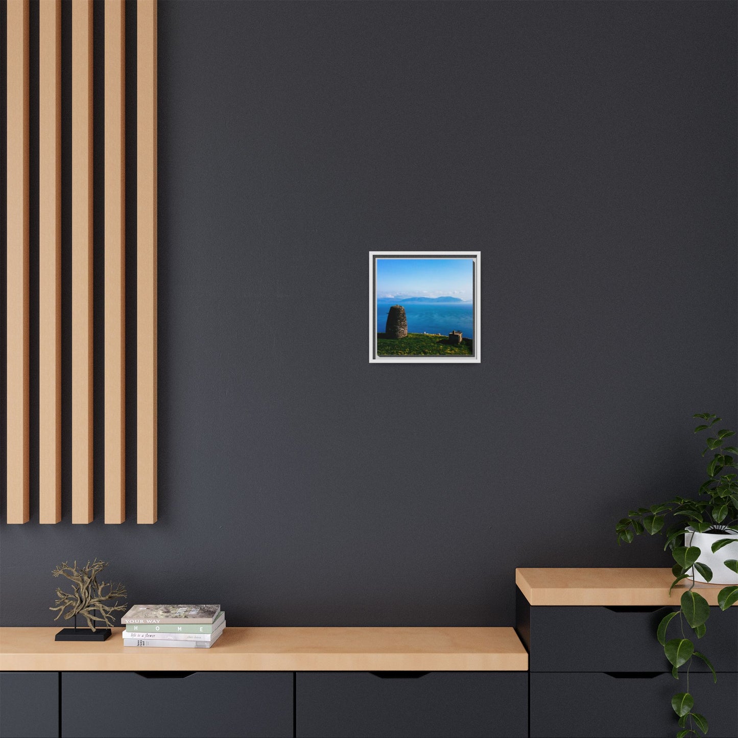 Ask Tower Matte Canvas, Framed (Multi-color)