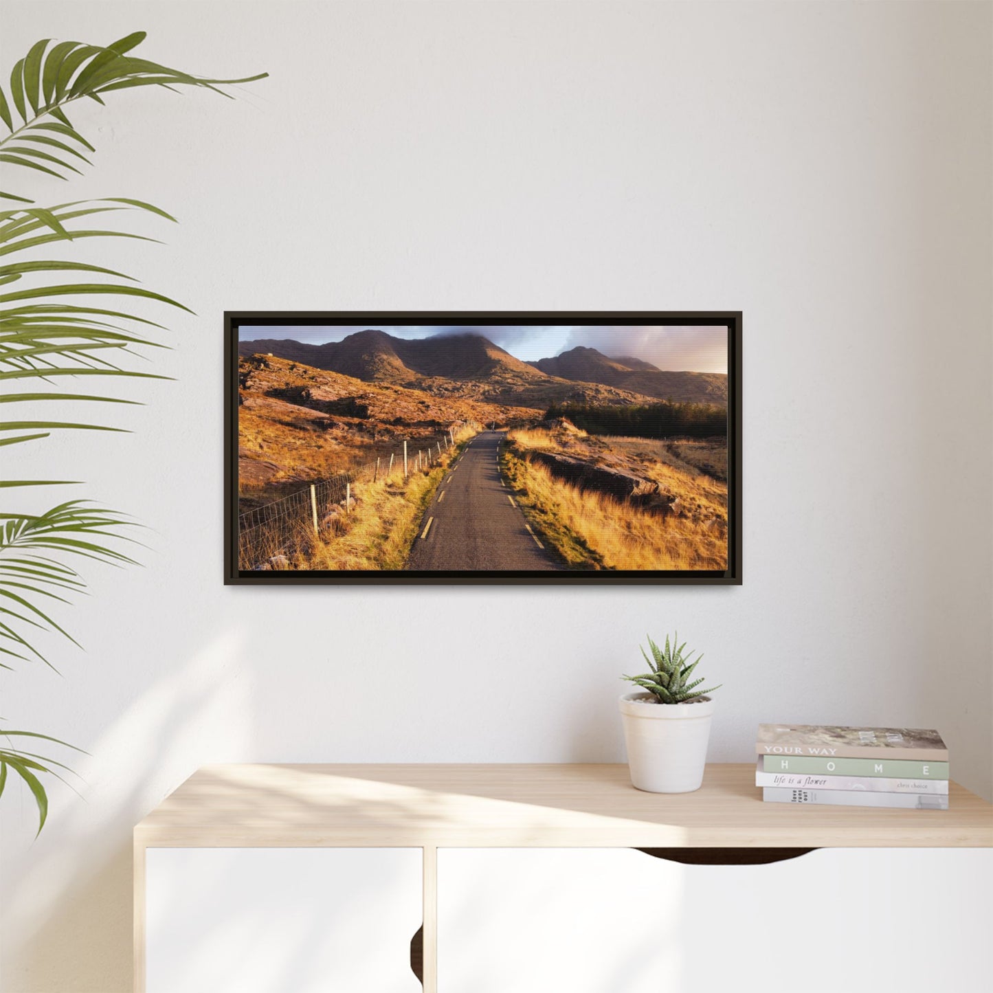 Sunset Road Matte Canvas, Framed (Multi-color)