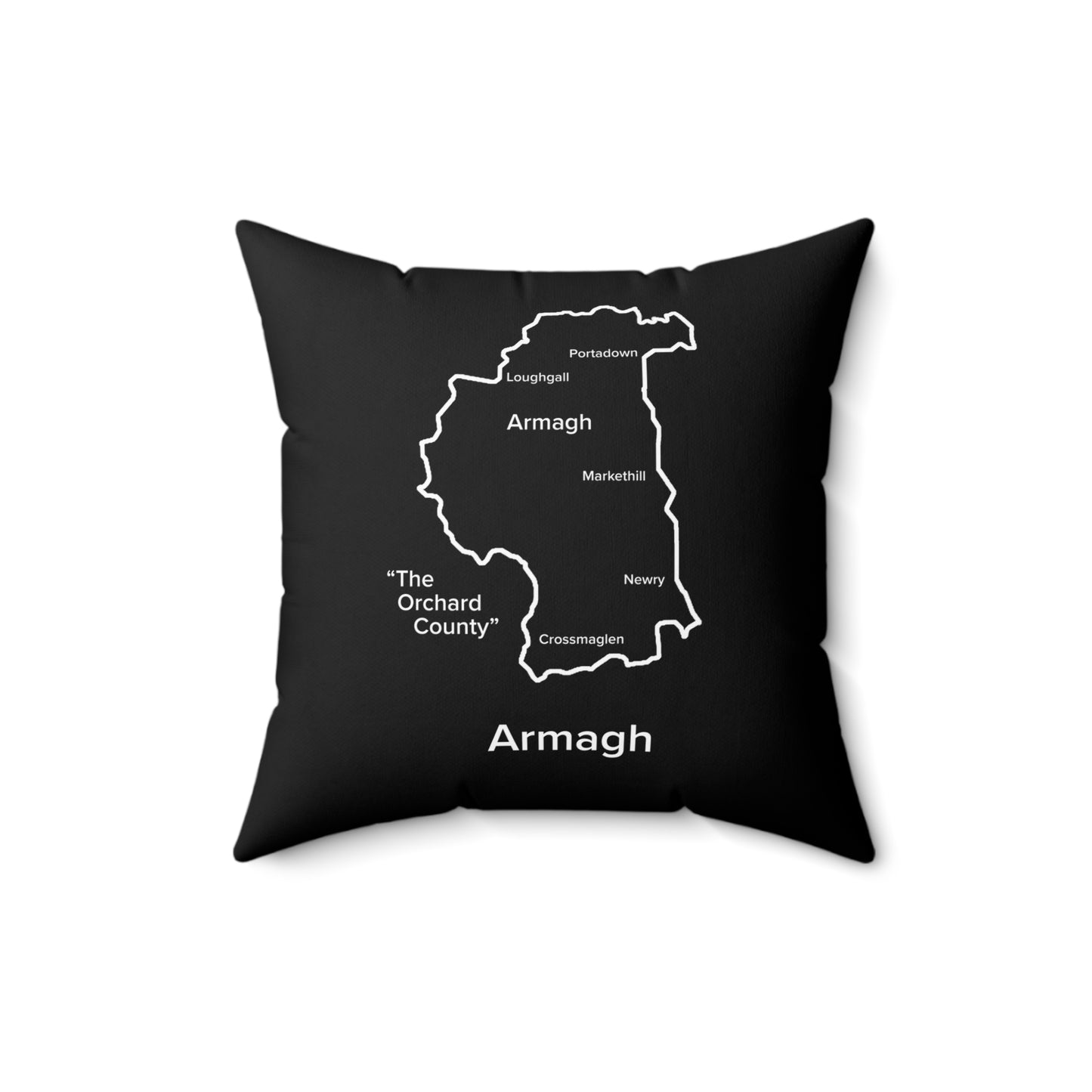 Armagh Spun Polyester Square Pillow Black Edition 2 Sizes
