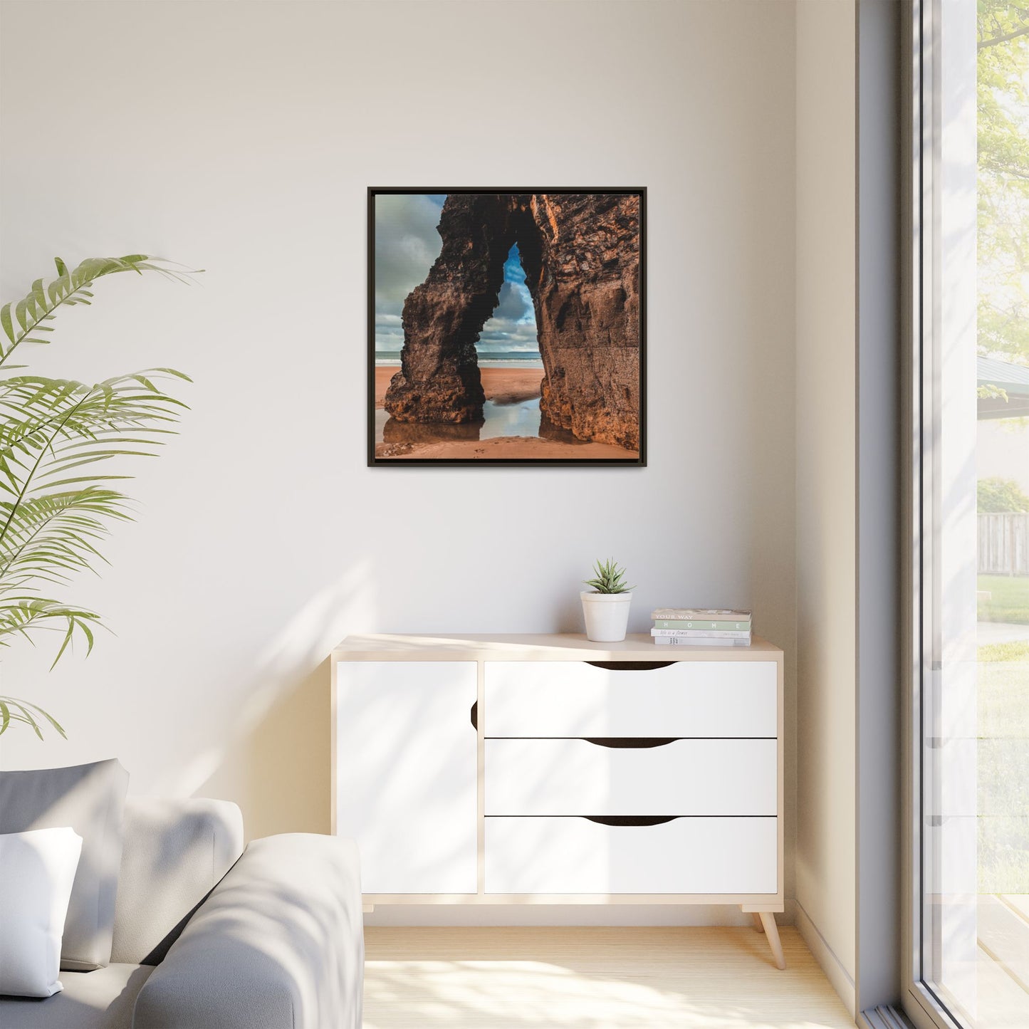 Ballybunion Cliff Matte Canvas, Framed (Multi-color)