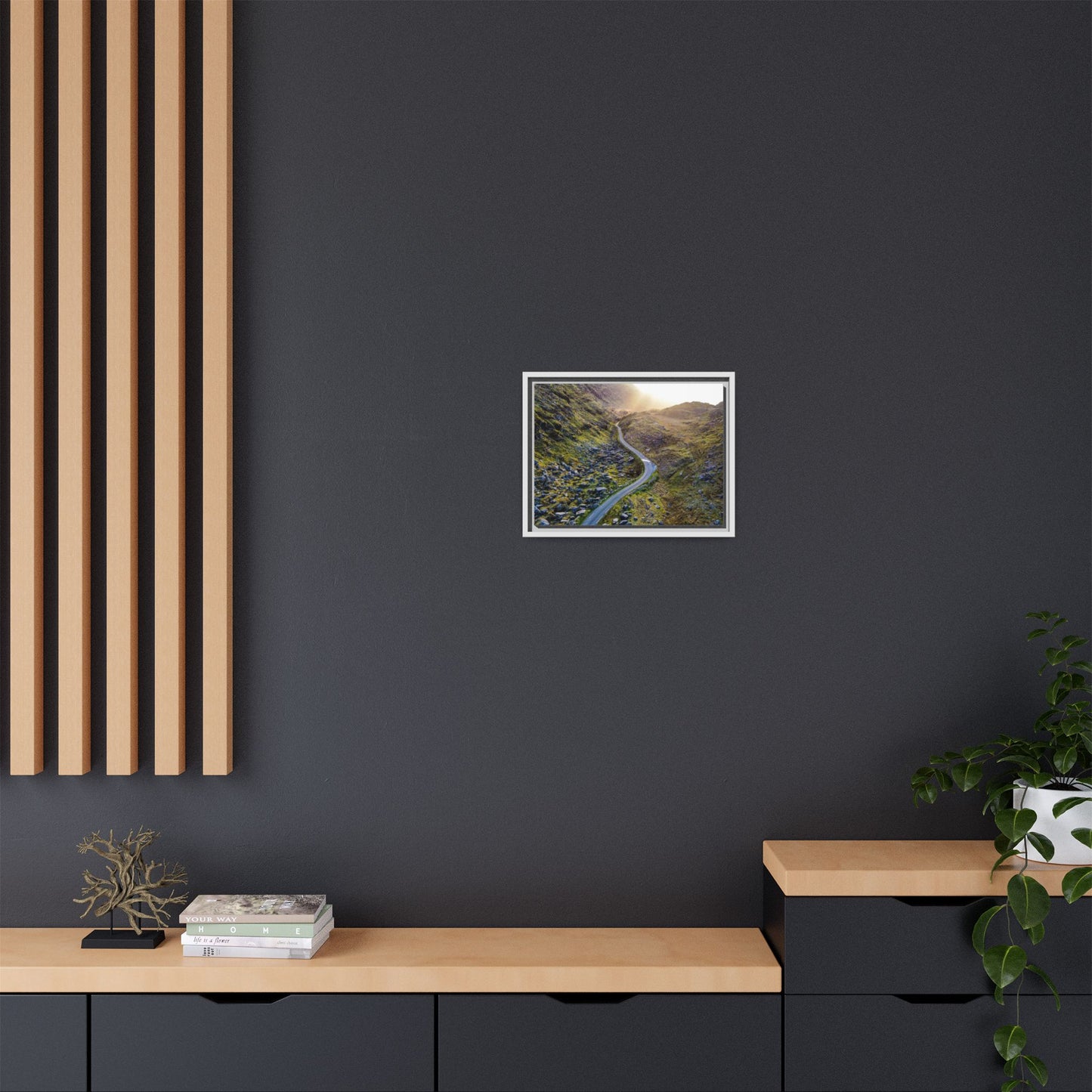 Valley Road Matte Canvas, Framed (Multi-color)