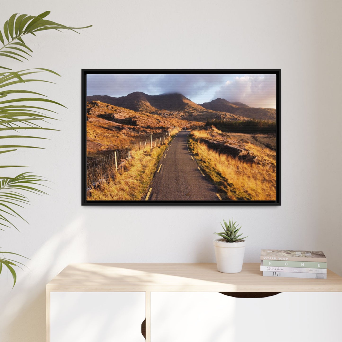 Sunset Road Matte Canvas, Framed (Multi-color)