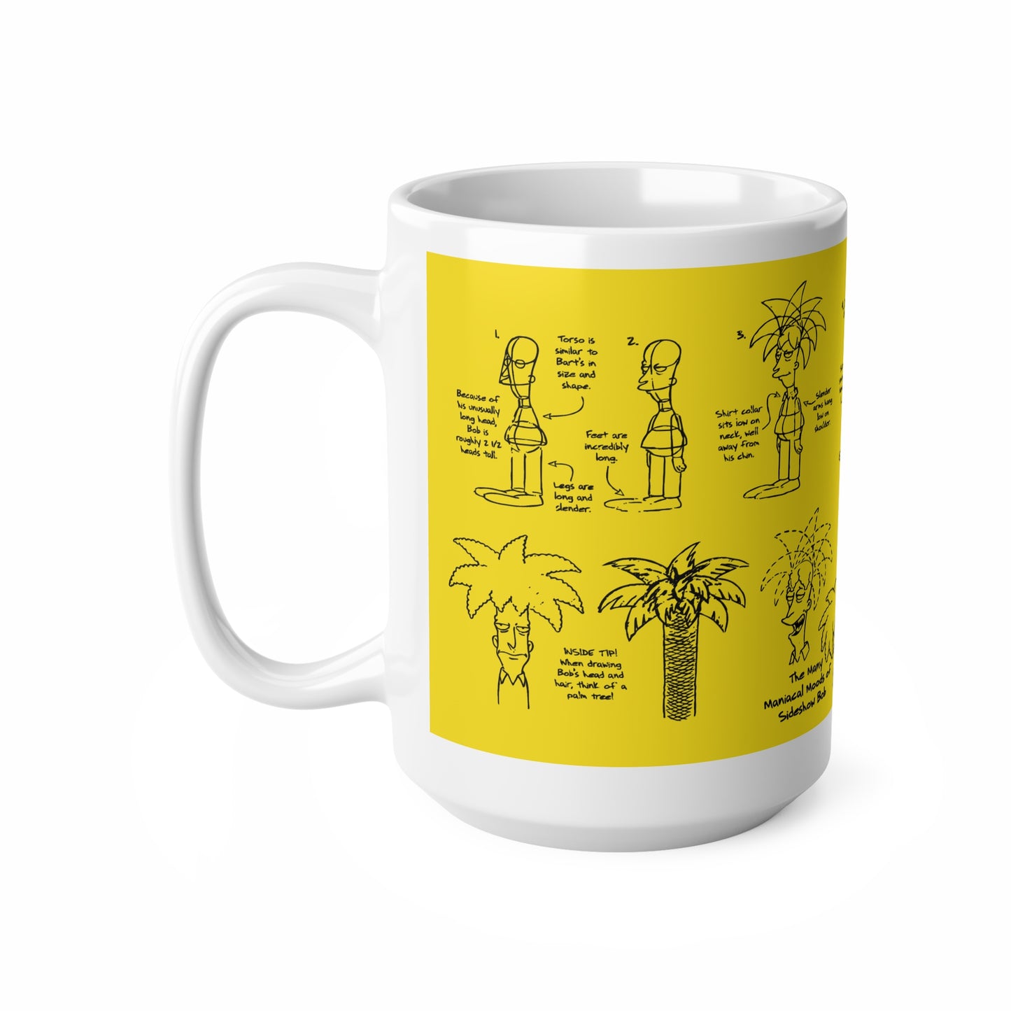 Fun Tropic Mood Ceramic Coffee Cups - Quirky 11oz & 15oz Mugs with Playful Illustrations