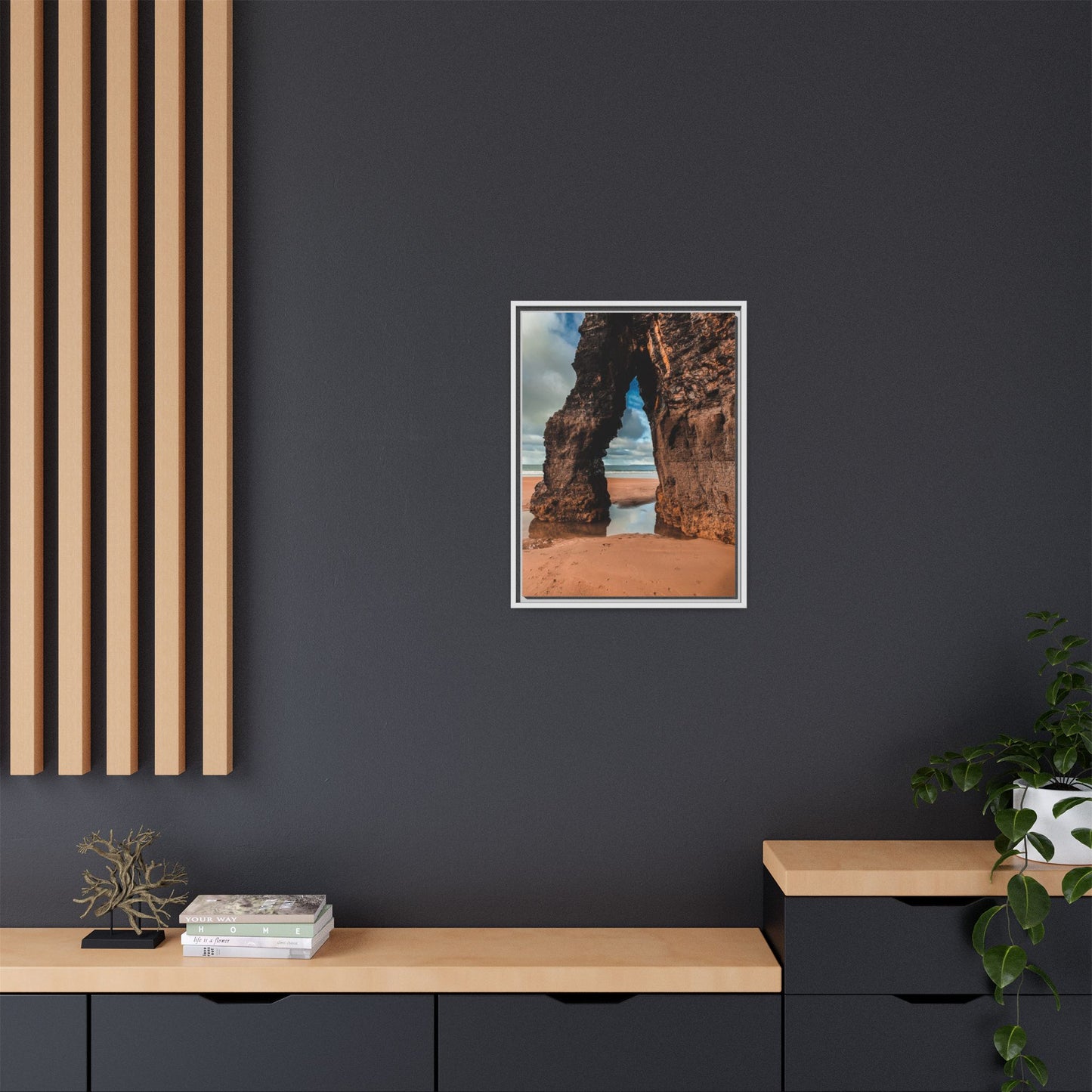 Ballybunion Cliff Matte Canvas, Framed (Multi-color)