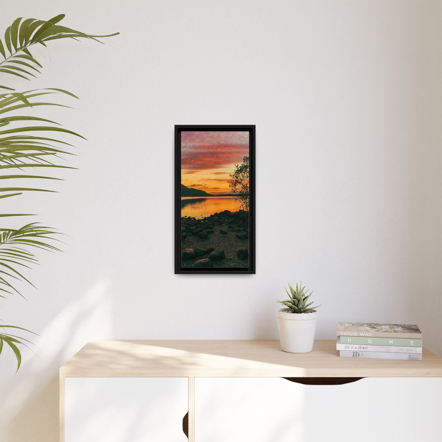 Sunset in Kerry Matte Canvas, Framed (Multi-color)