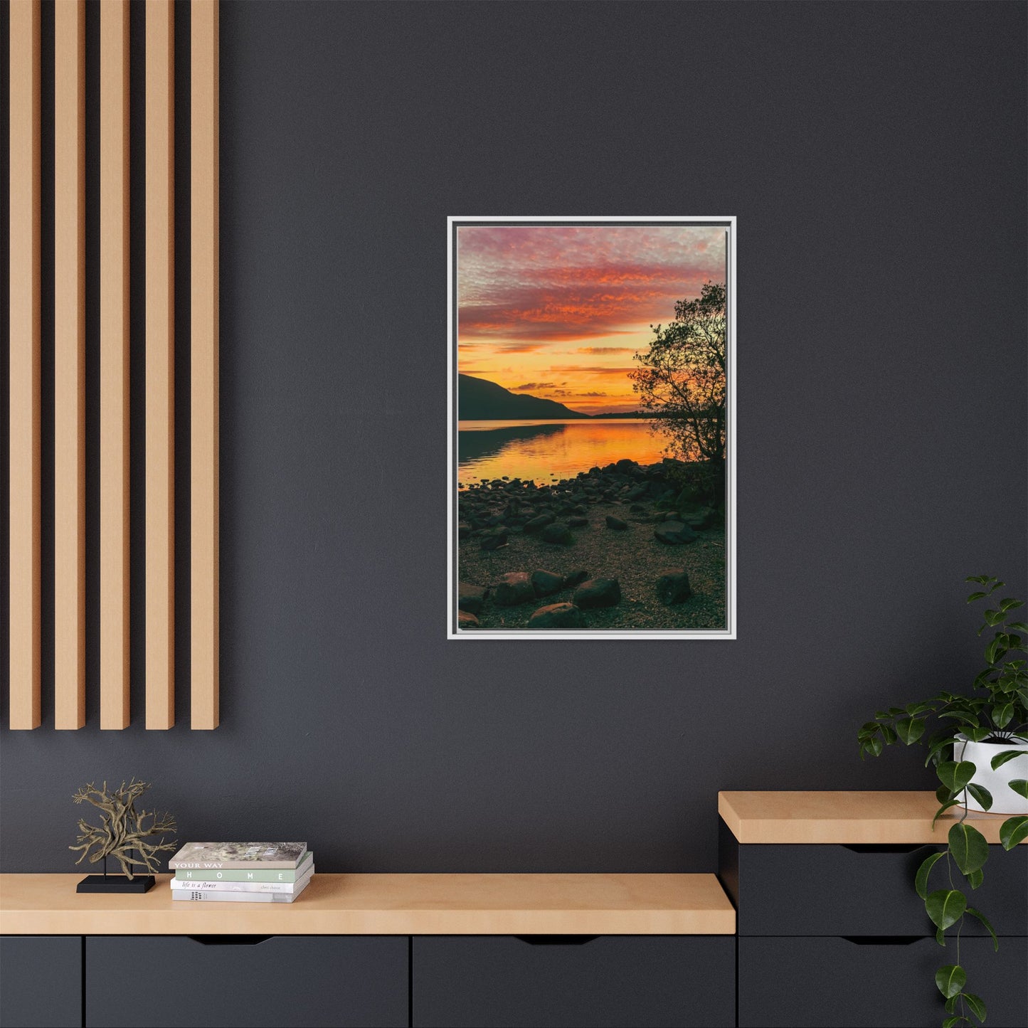 Sunset in Kerry Matte Canvas, Framed (Multi-color)