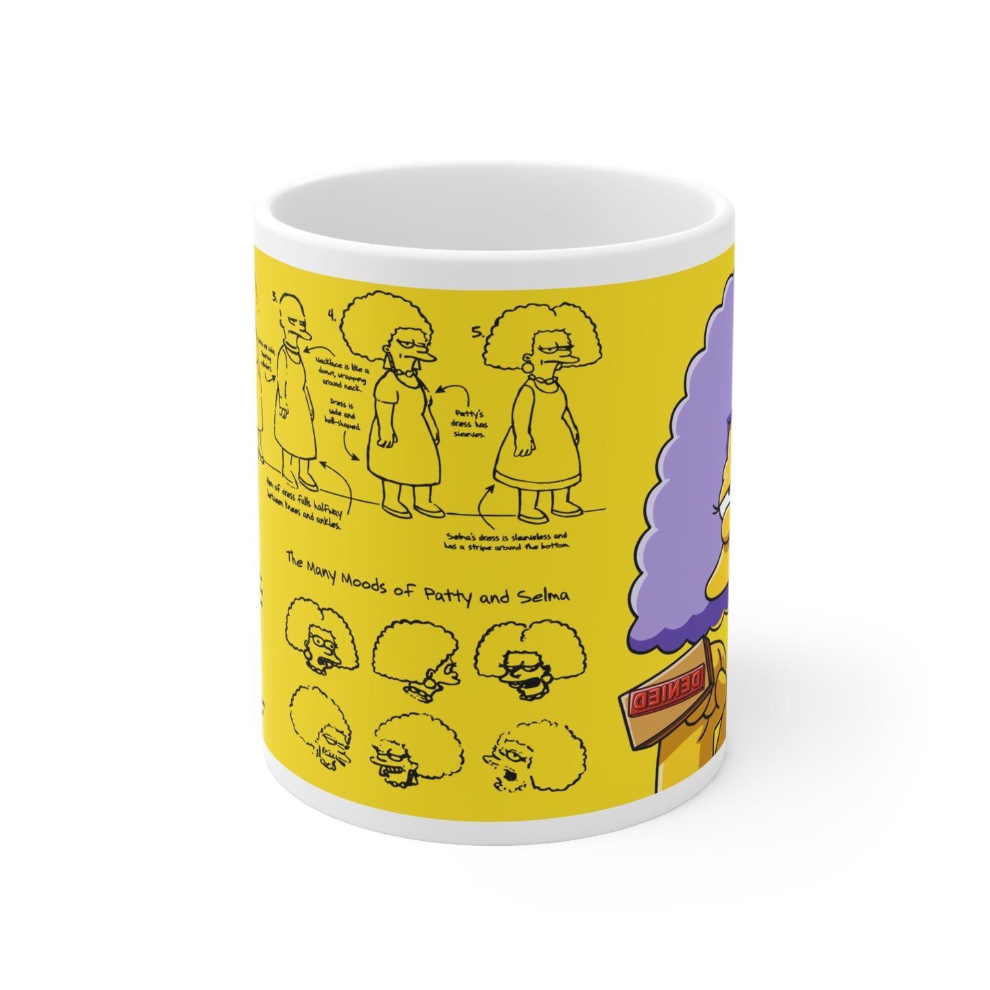 Funny Ceramic Coffee Mug - The Many Moods of Patty and Selma - 11oz & 15oz