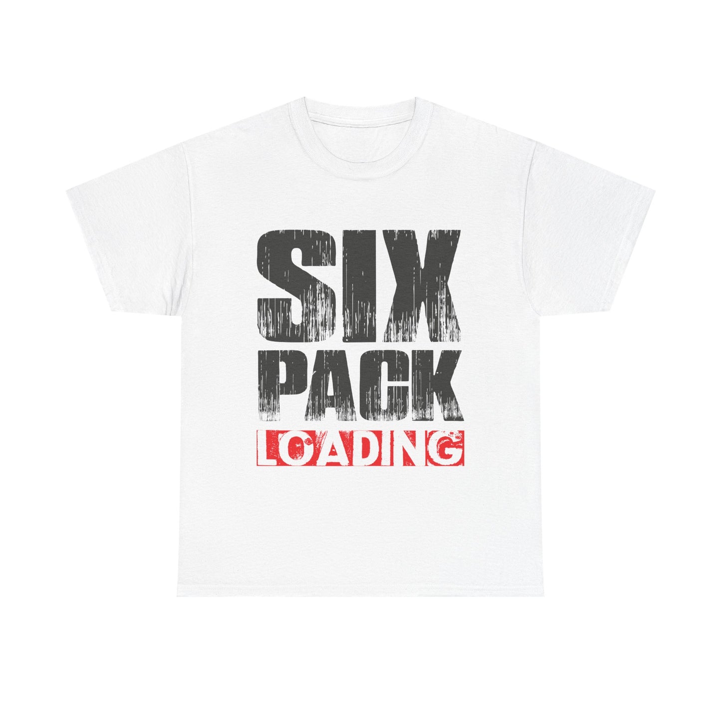 Unisex Heavy Cotton Tee - 'Six Pack Loading' Fitness Shirt